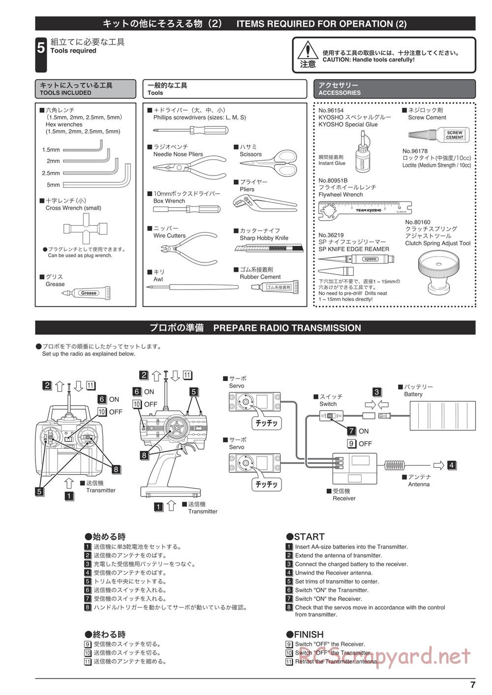 Kyosho - V-One RRR Shimo - Manual - Page 7