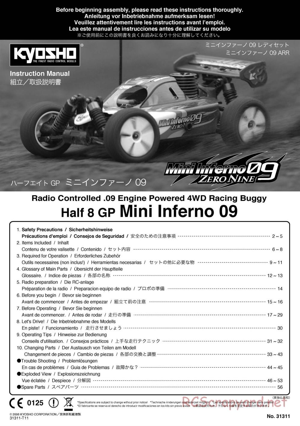 Kyosho - Mini Inferno 09 - Manual - Page 1