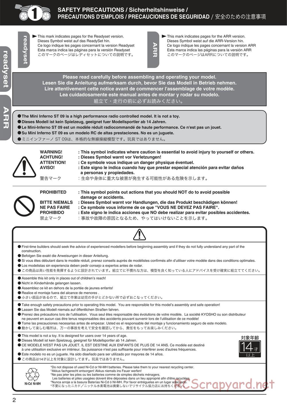 Kyosho - Mini Inferno ST 09 - Manual - Page 2