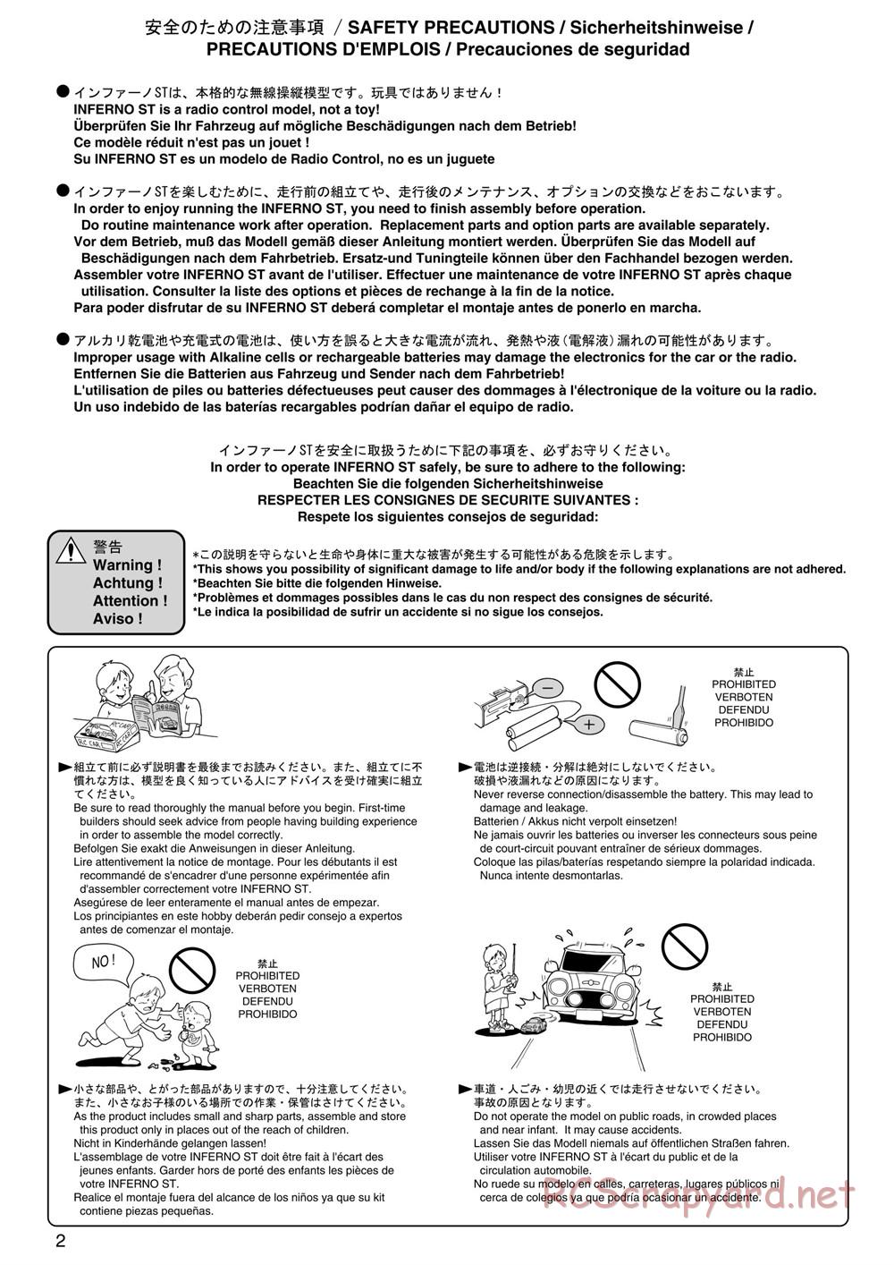 Kyosho - Inferno ST (2005) - Manual - Page 2