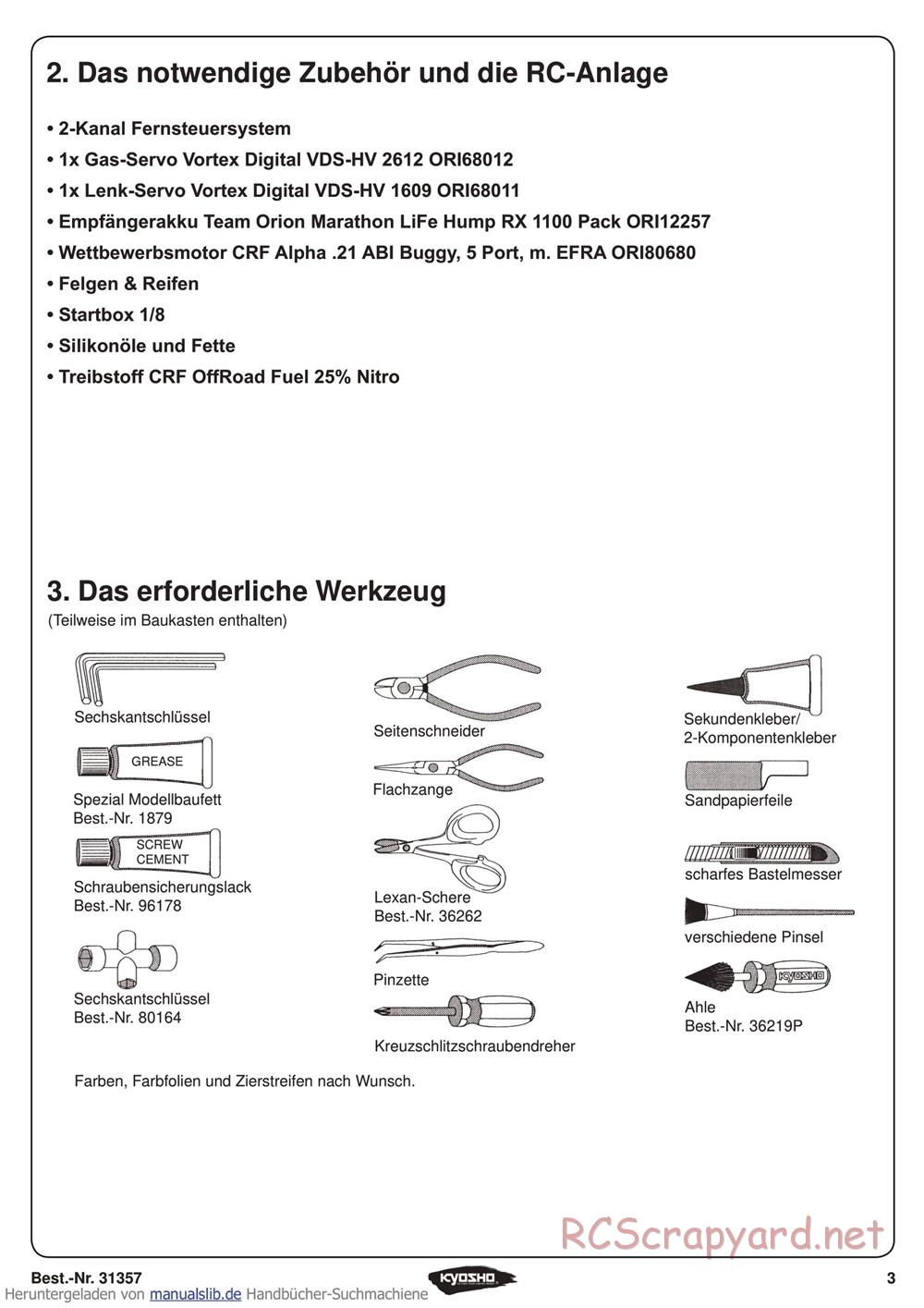 Kyosho - Inferno ST-RR Evo - Manual - Page 3