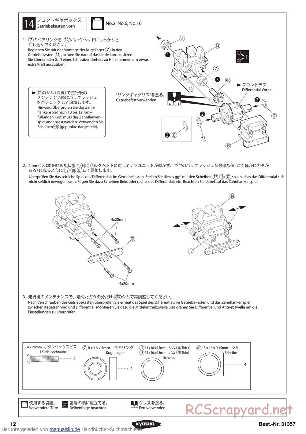 Kyosho - Inferno ST-RR Evo - Manual - Page 12