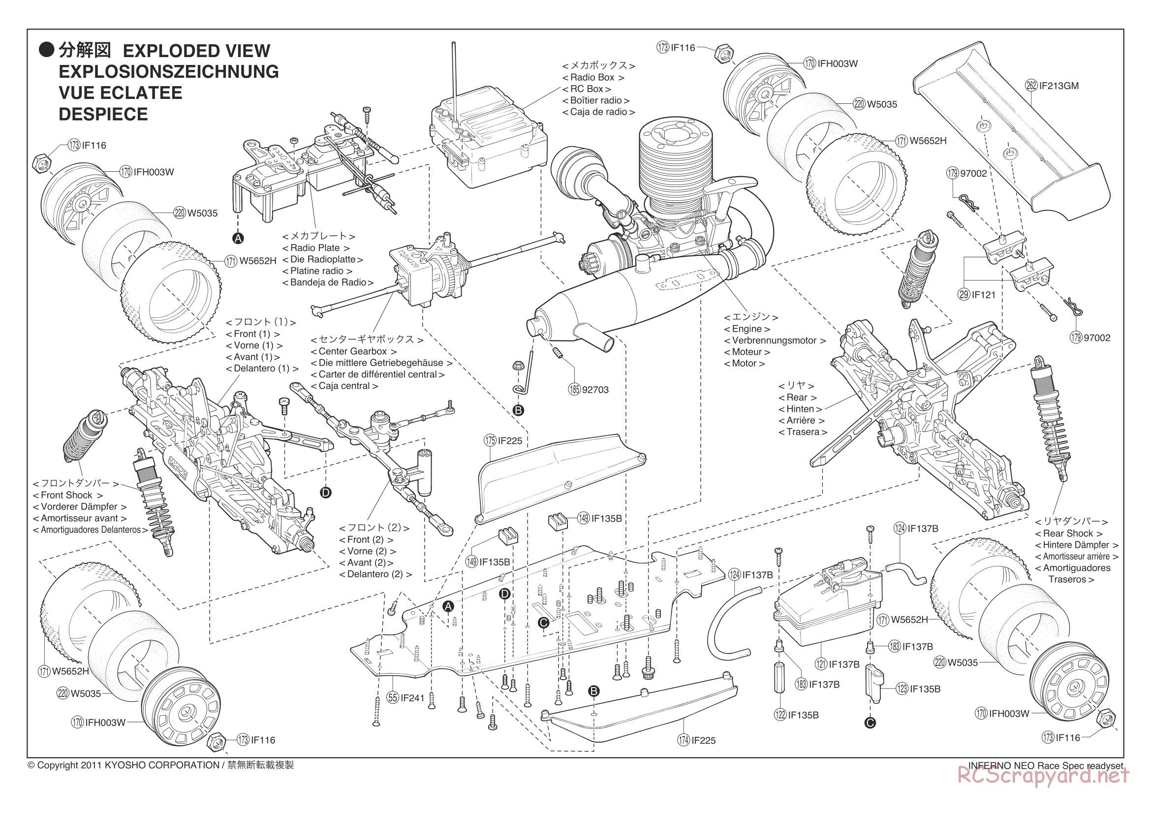 Kyosho - Inferno Neo Race Spec - Exploded Views - Page 1