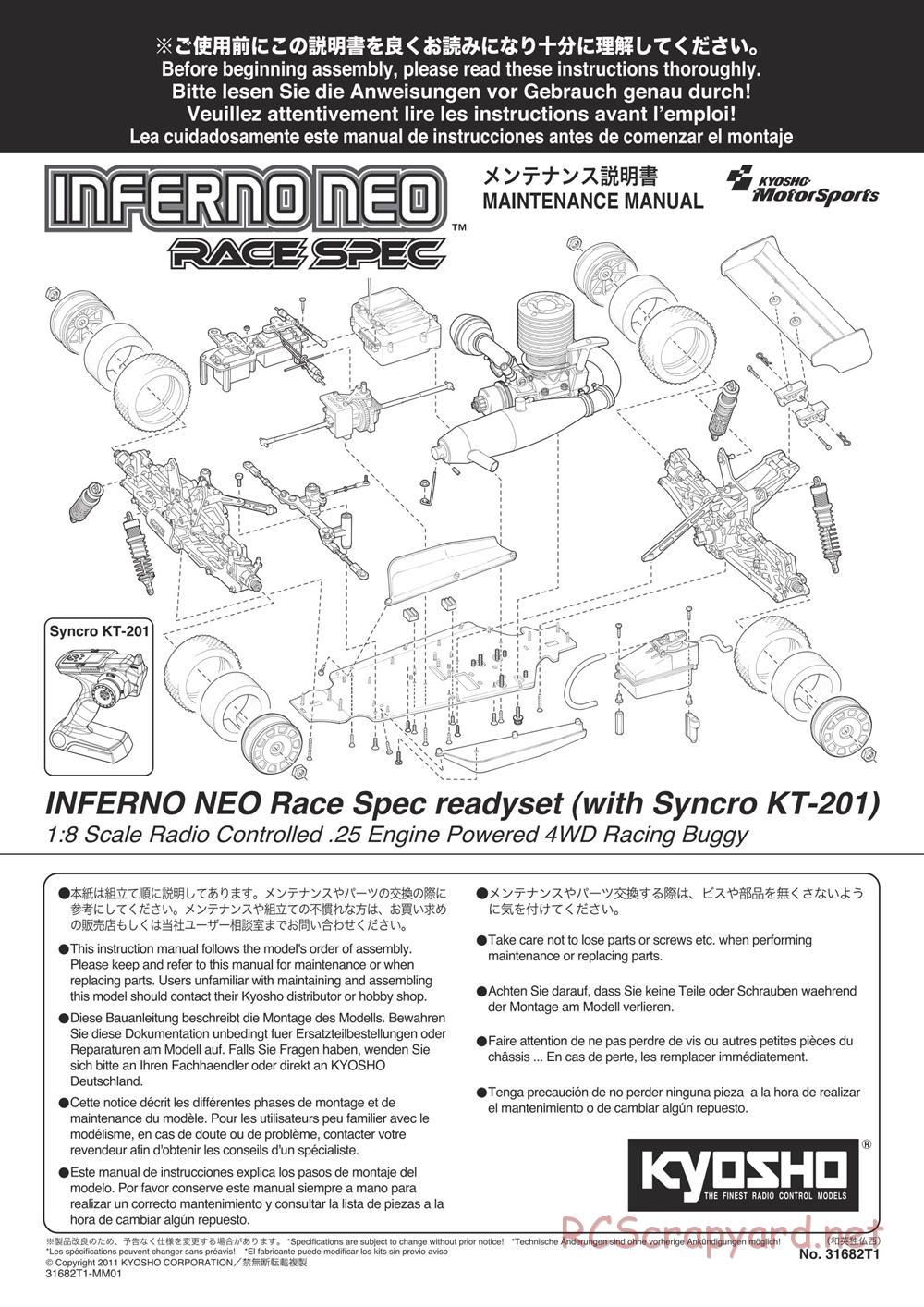 Kyosho - Inferno Neo Race Spec - Manual - Page 1