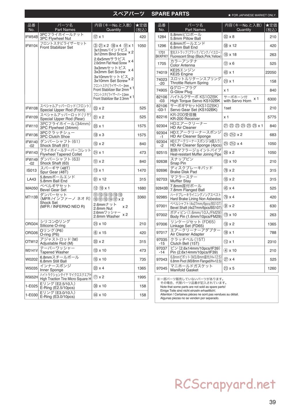 Kyosho - Inferno Neo Race Spec - Manual - Page 39