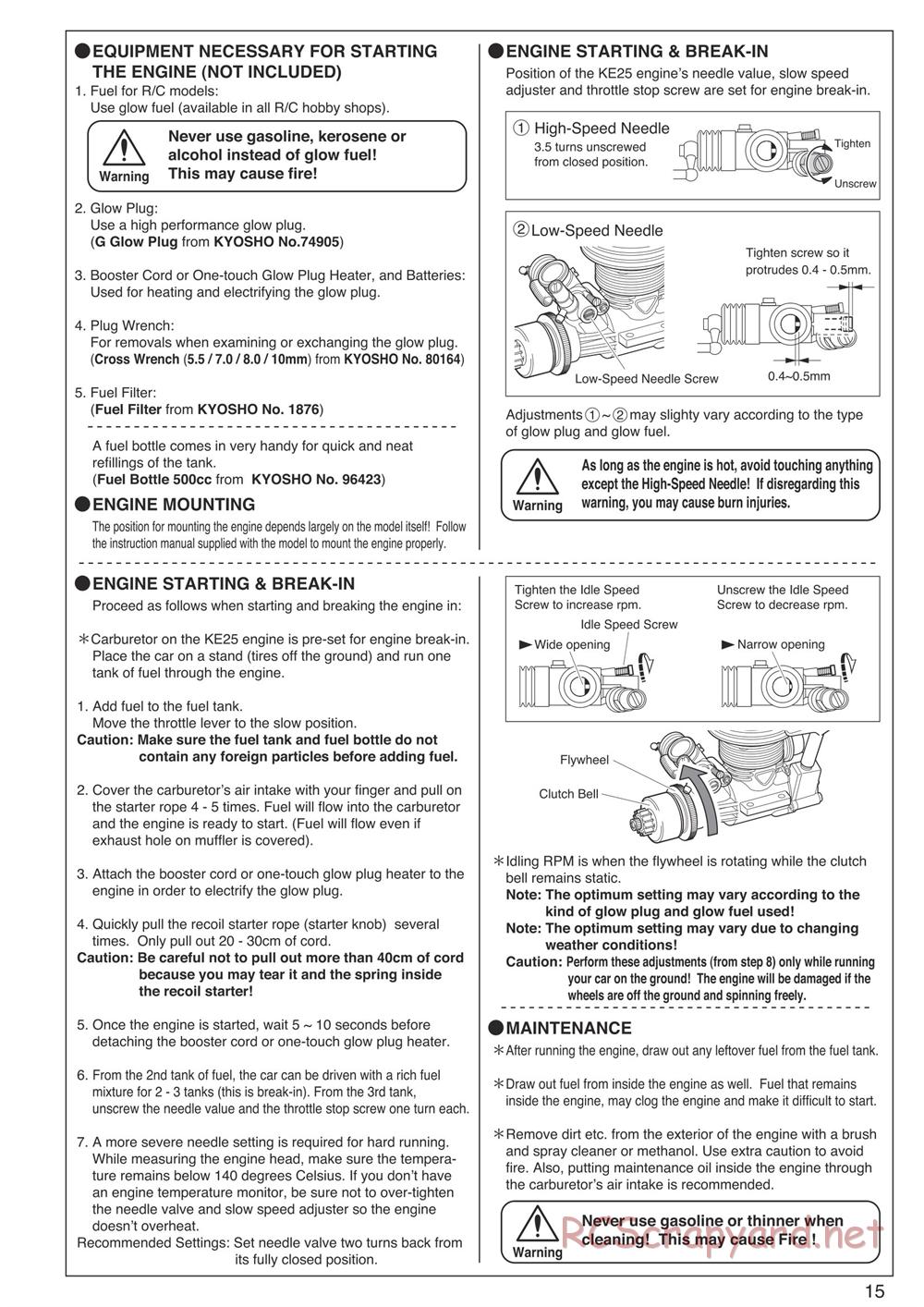 Kyosho - Inferno Neo Race Spec - Manual - Page 15
