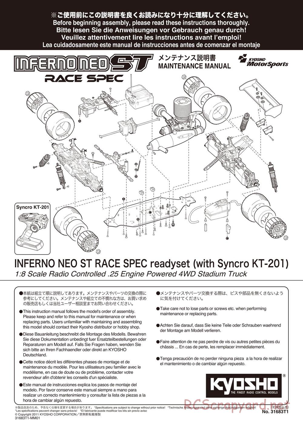 Kyosho - Inferno Neo ST - Manual - Page 1