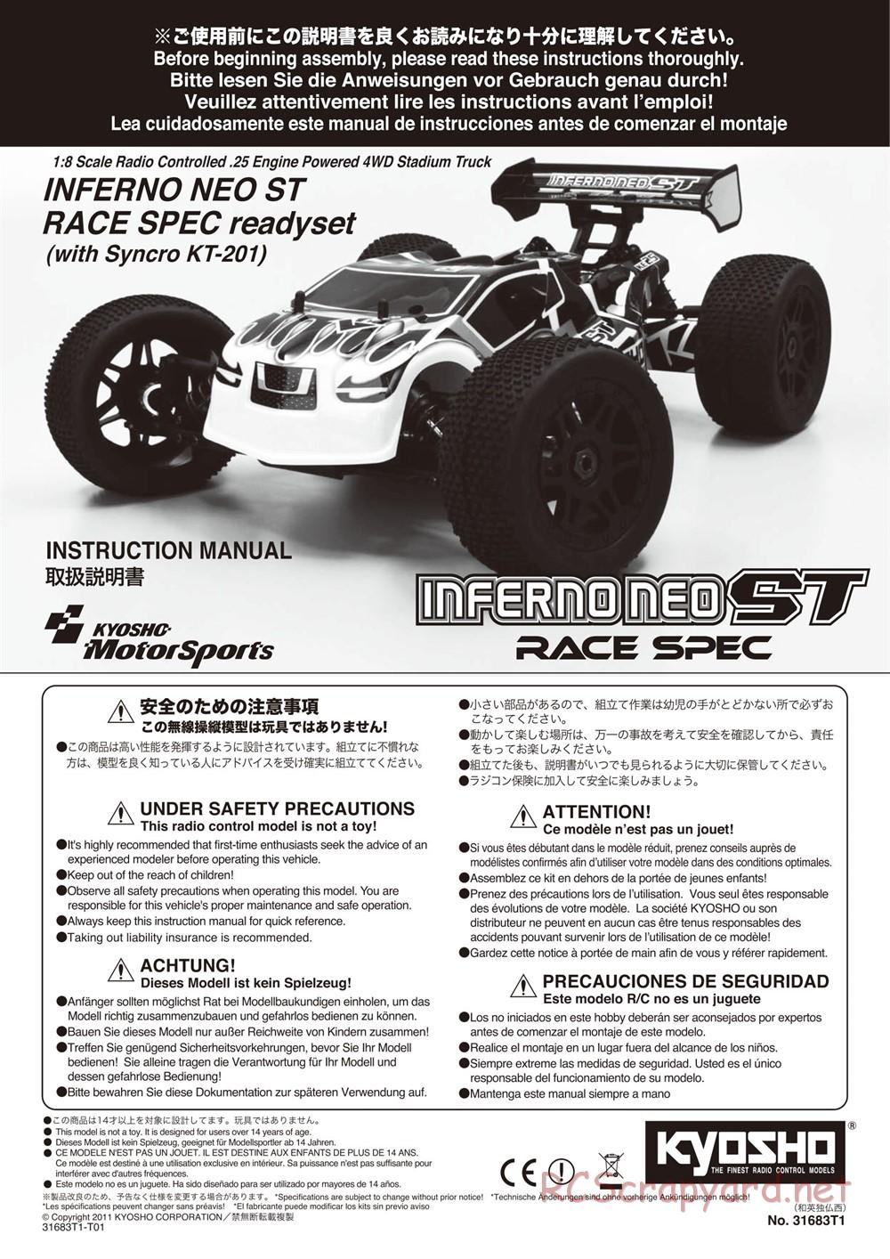 Kyosho - Inferno Neo ST - Manual - Page 1