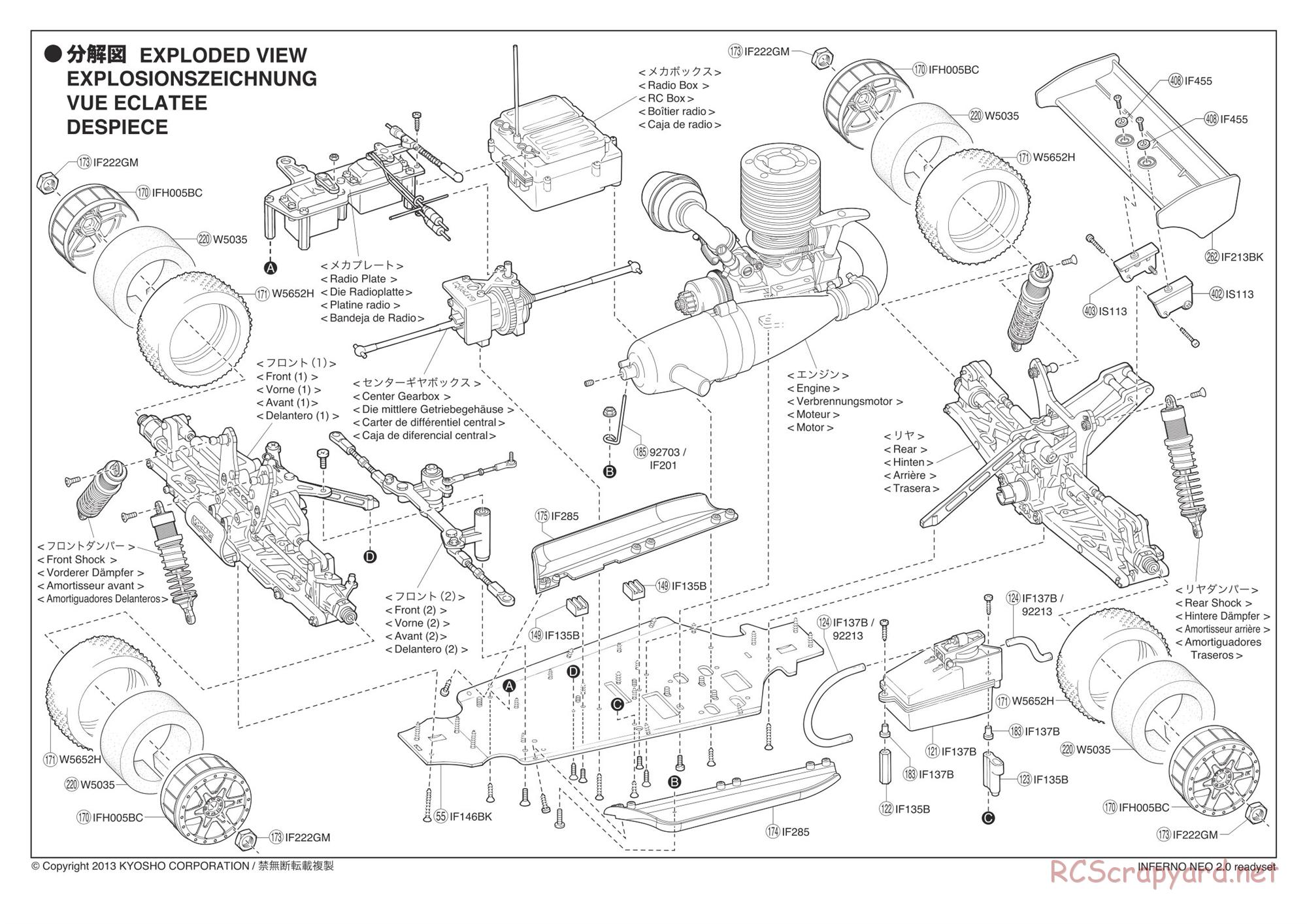 Kyosho - Inferno Neo 2.0 - Exploded Views - Page 1