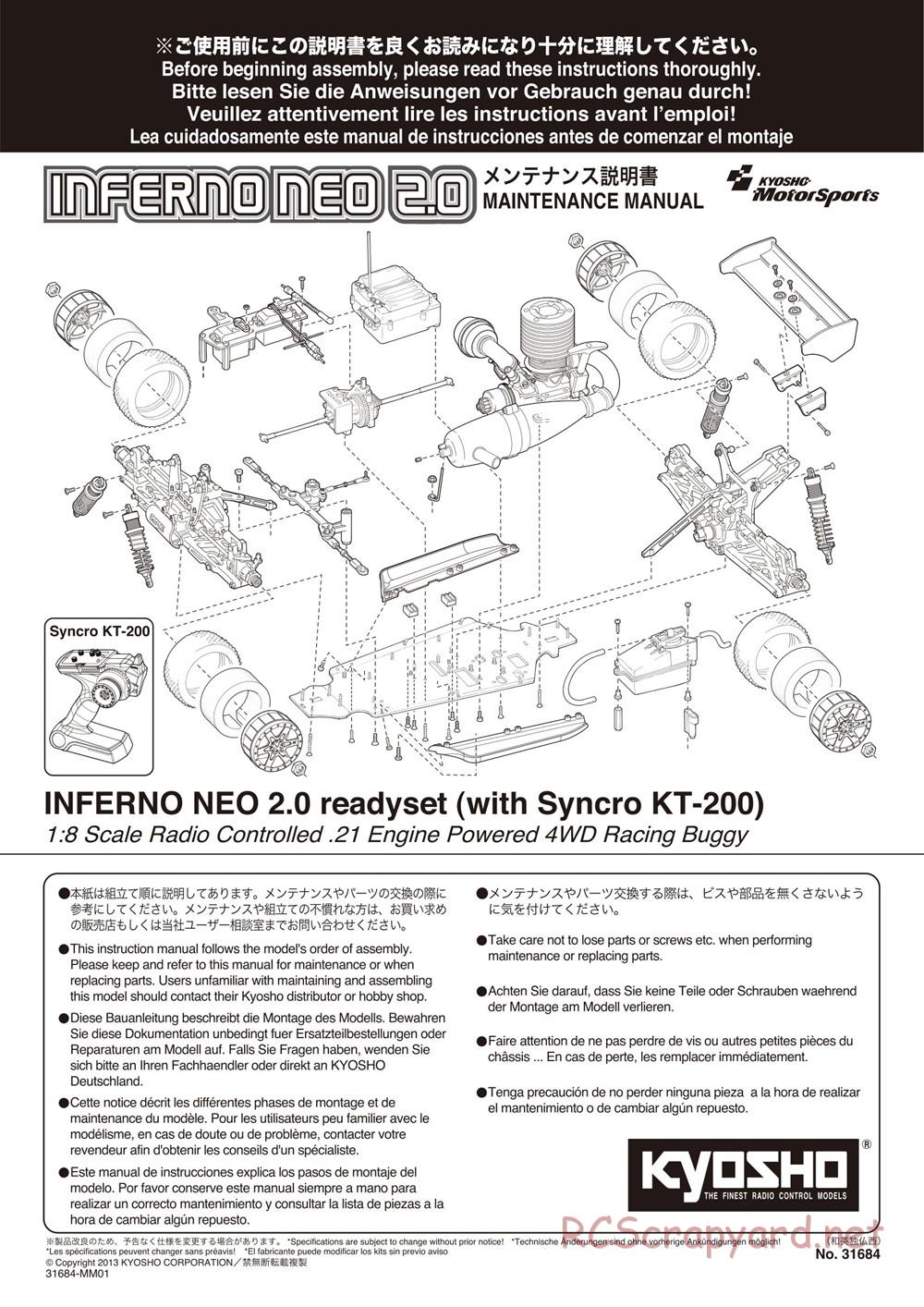 Kyosho - Inferno Neo 2.0 - Manual - Page 1