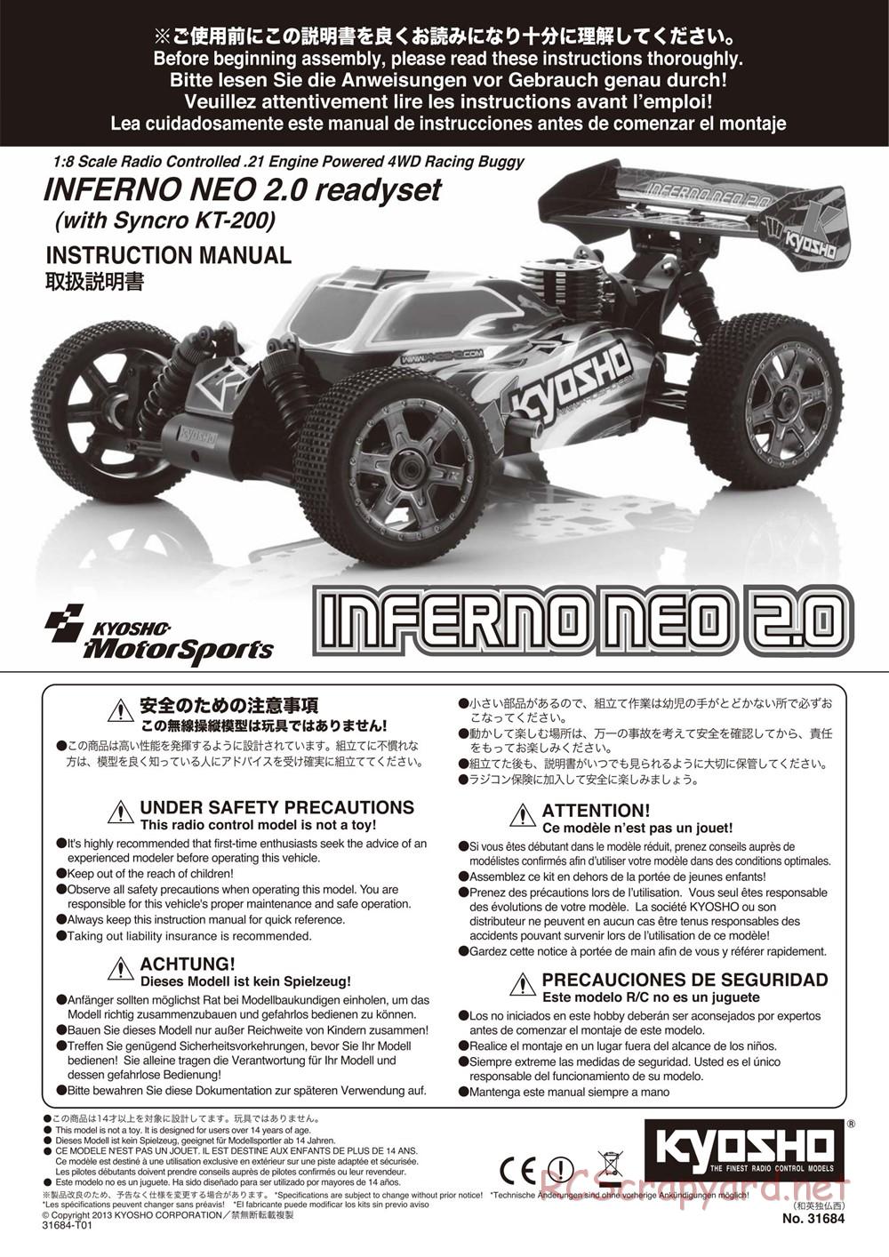 Kyosho - Inferno Neo 2.0 - Manual - Page 1