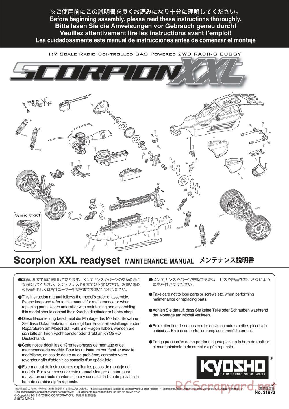 Kyosho - Scorpion XXL Nitro - Manual - Page 1