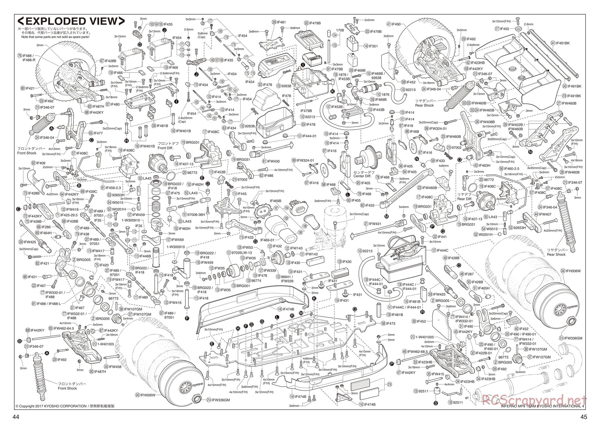 Kyosho - Inferno MP9 TKI4 - Exploded Views - Page 1