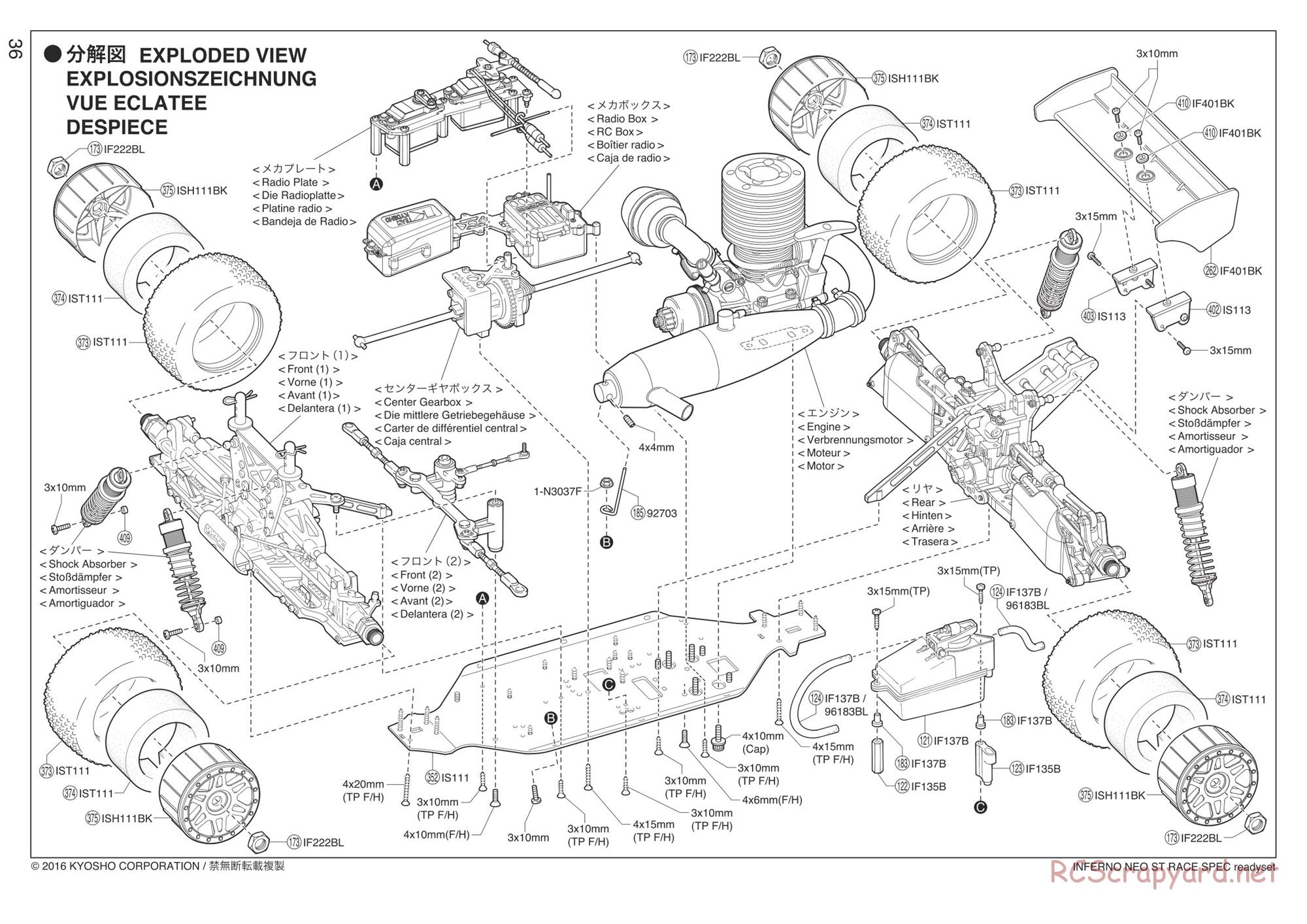 Kyosho - Inferno NEO ST Race Spec - Exploded Views - Page 1