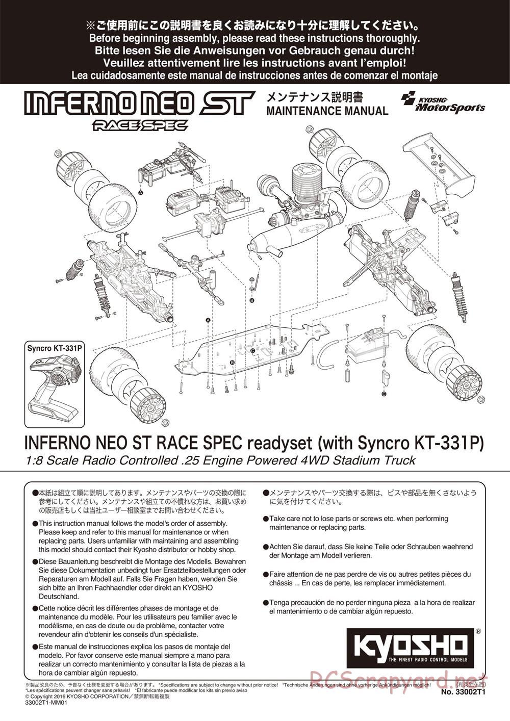 Kyosho - Inferno NEO ST Race Spec - Manual - Page 1