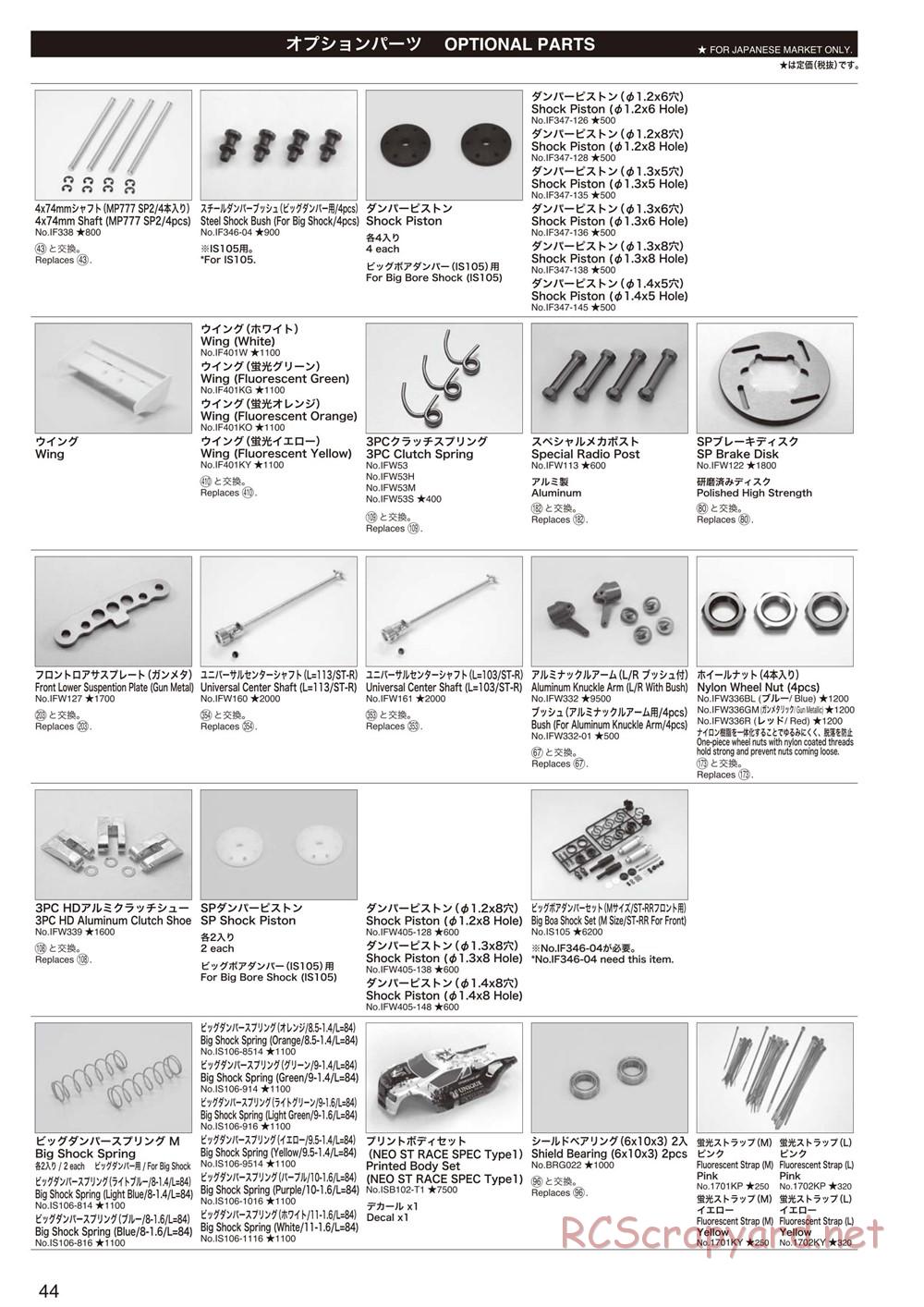 Kyosho - Inferno NEO ST Race Spec - Manual - Page 44