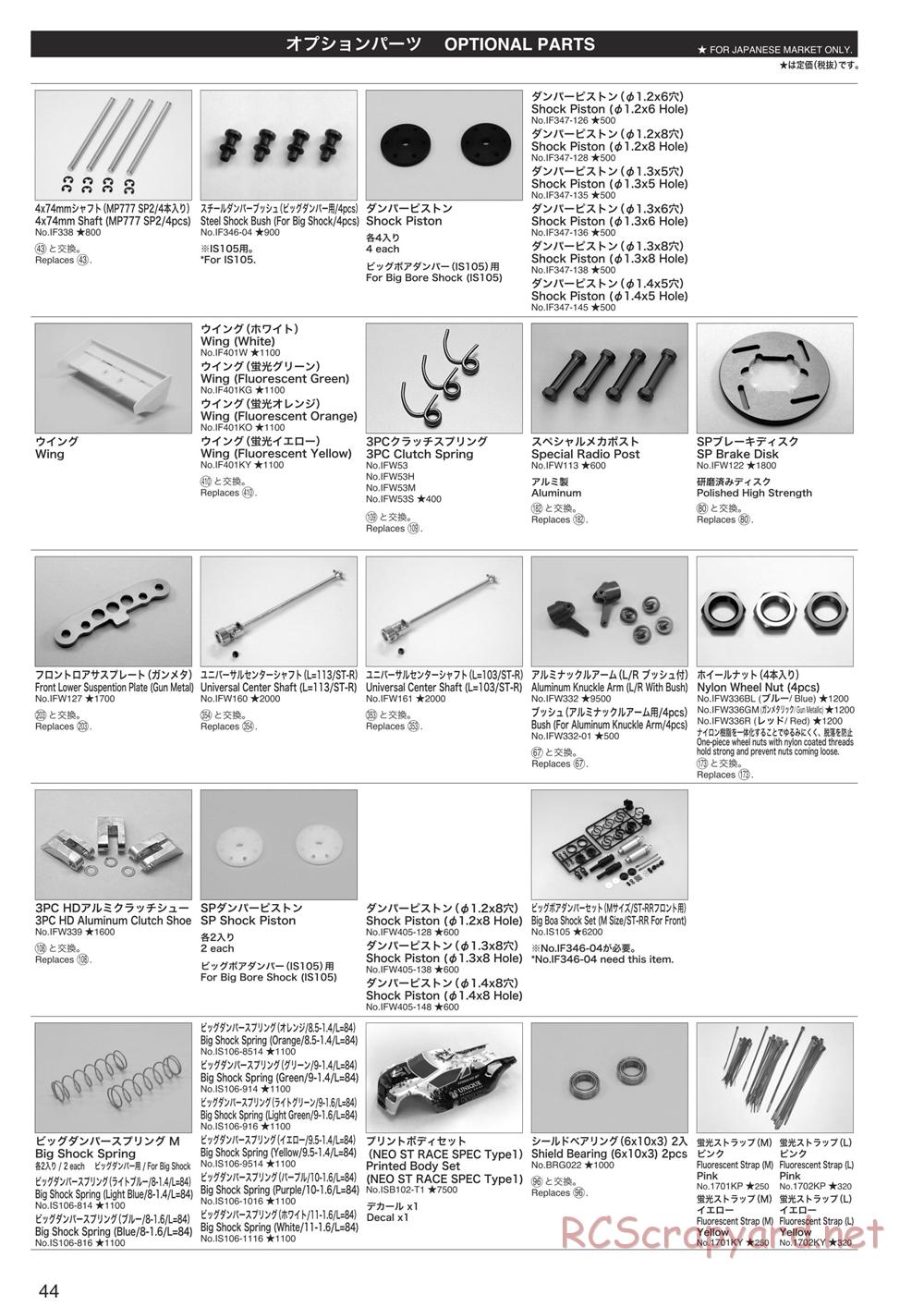 Kyosho - Inferno NEO ST Race Spec - Parts List - Page 3