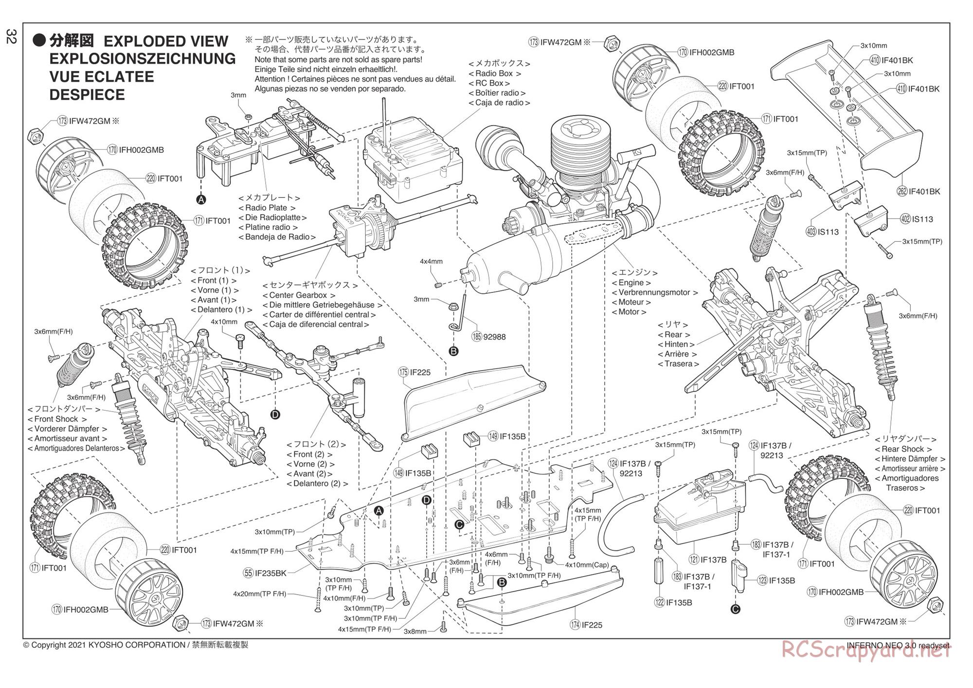 Kyosho - Inferno Neo 3.0 - Exploded Views - Page 1