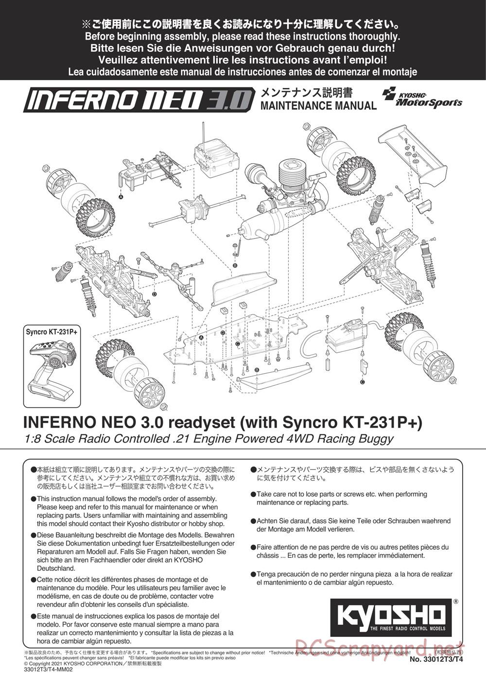 Kyosho - Inferno Neo 3.0 - Manual - Page 1