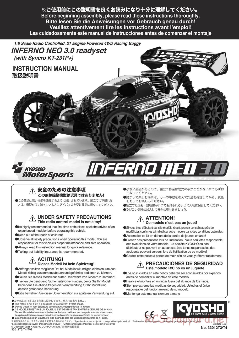 Kyosho - Inferno Neo 3.0 - Manual - Page 1