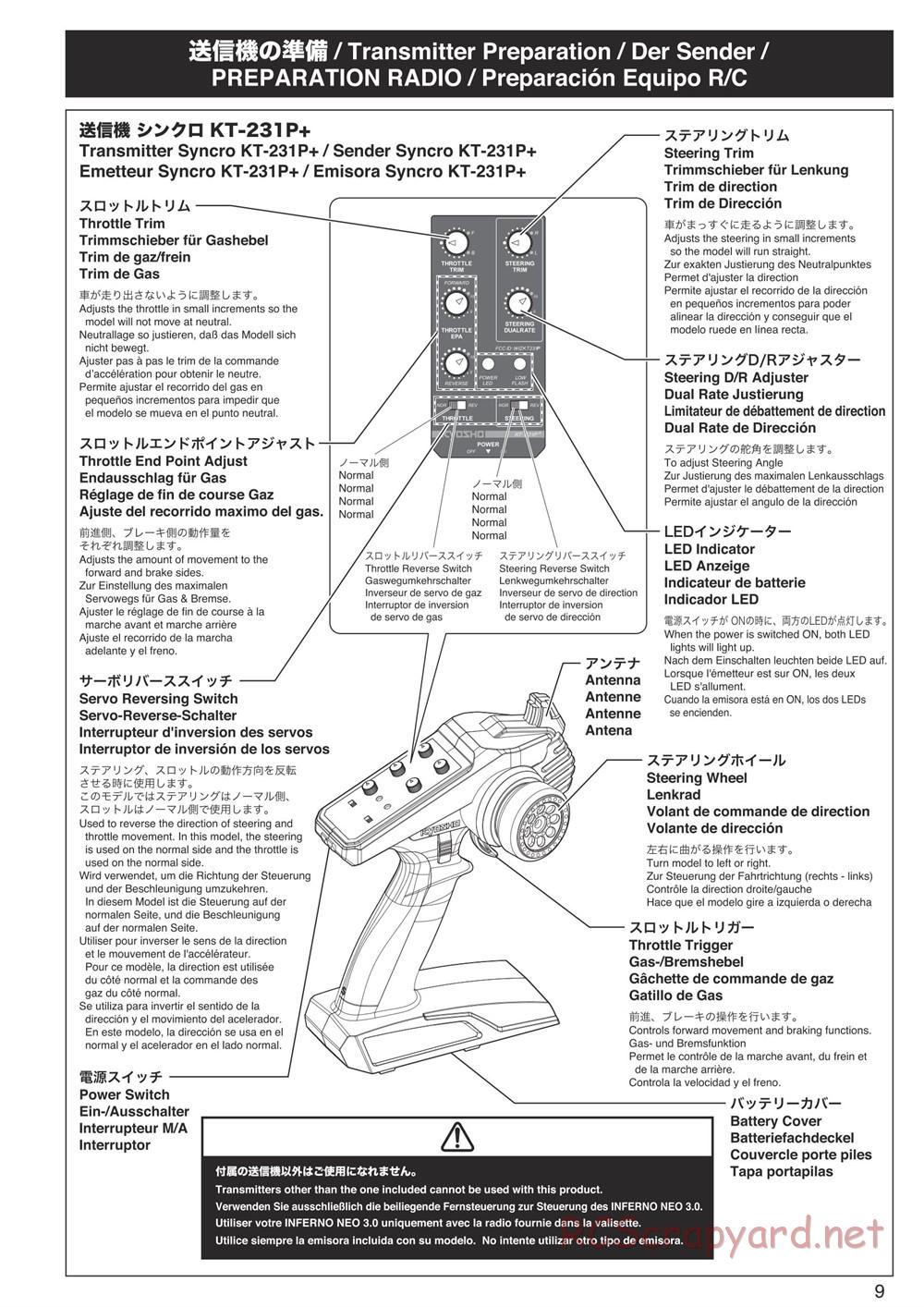 Kyosho - Inferno Neo 3.0 - Manual - Page 9