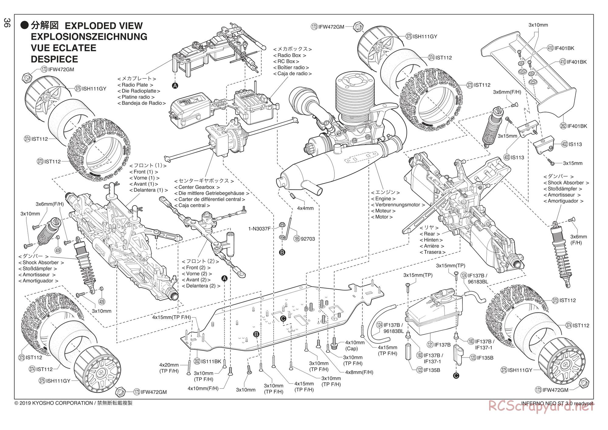 Kyosho - Inferno Neo ST 3.0 - Exploded Views - Page 1