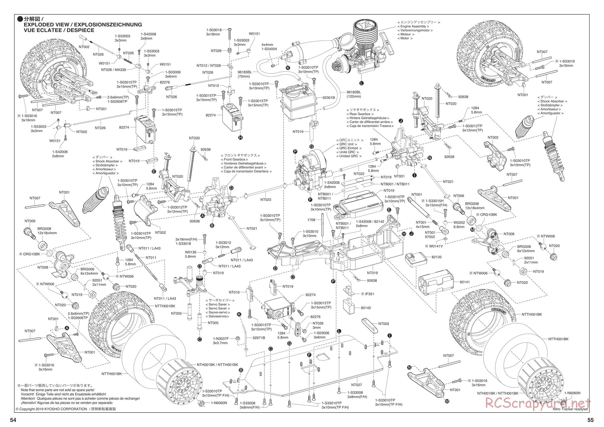 Kyosho - Nitro Tracker (2019) - Exploded Views - Page 1