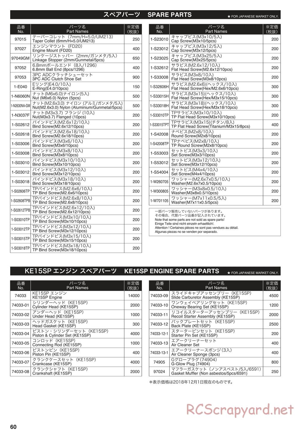 Kyosho - Nitro Tracker (2019) - Parts List - Page 2