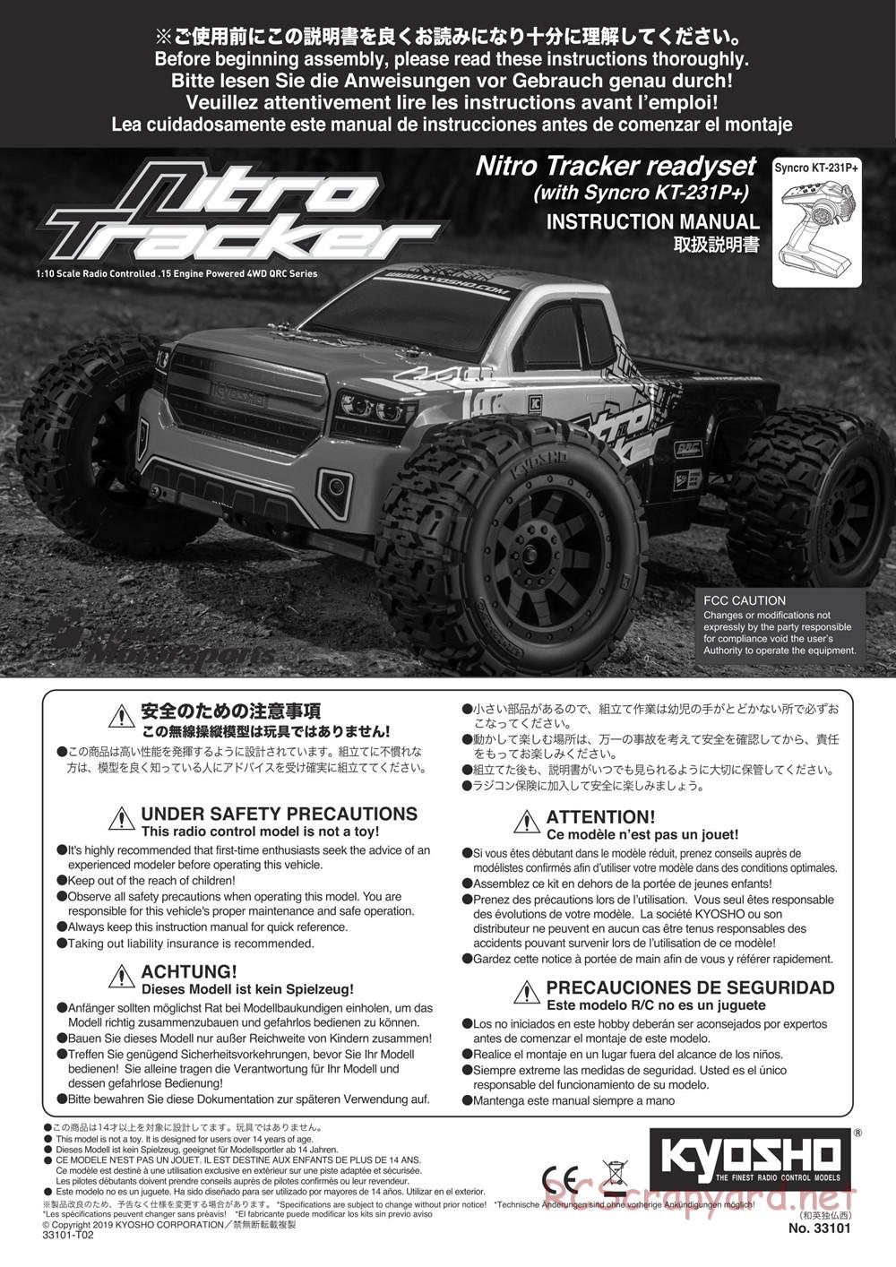 Kyosho - Nitro Tracker (2019) - Manual - Page 1