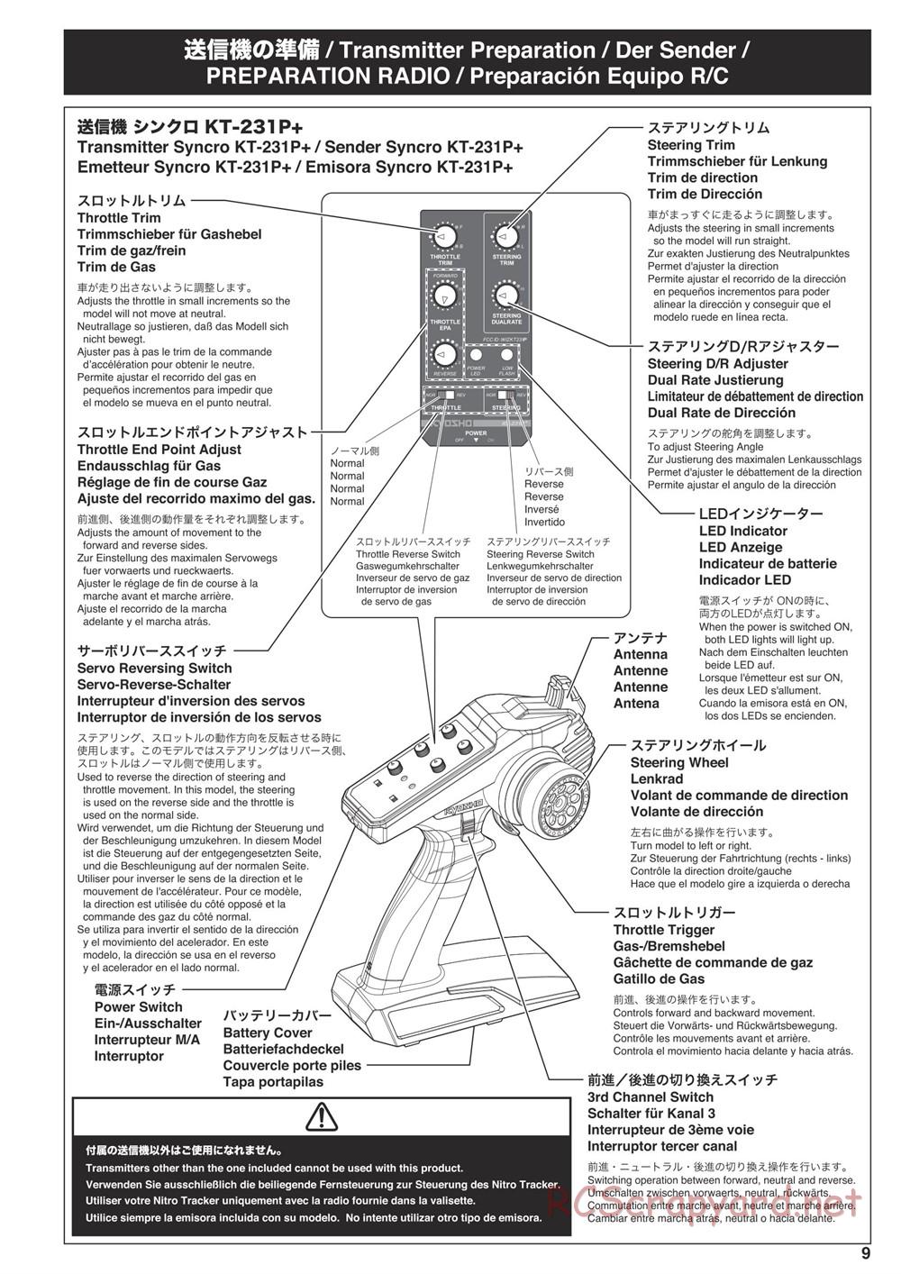 Kyosho - Nitro Tracker (2019) - Manual - Page 9