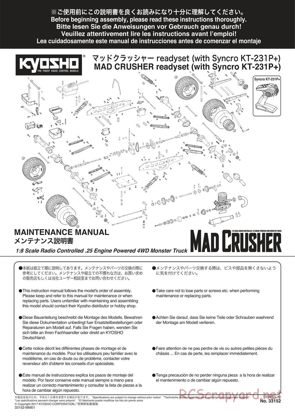 Kyosho - Mad Crusher - Manual - Page 1