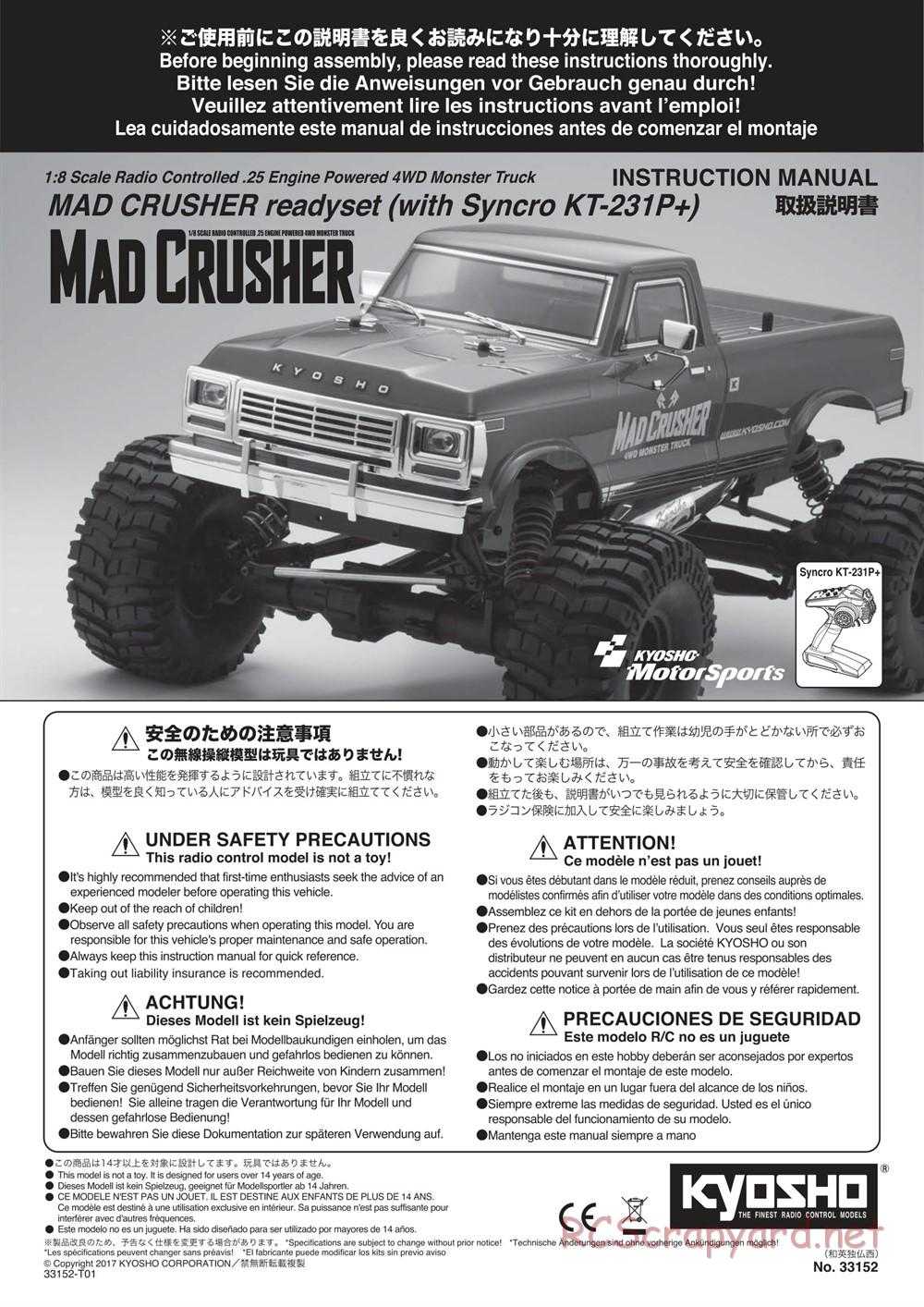 Kyosho - Mad Crusher - Manual - Page 1