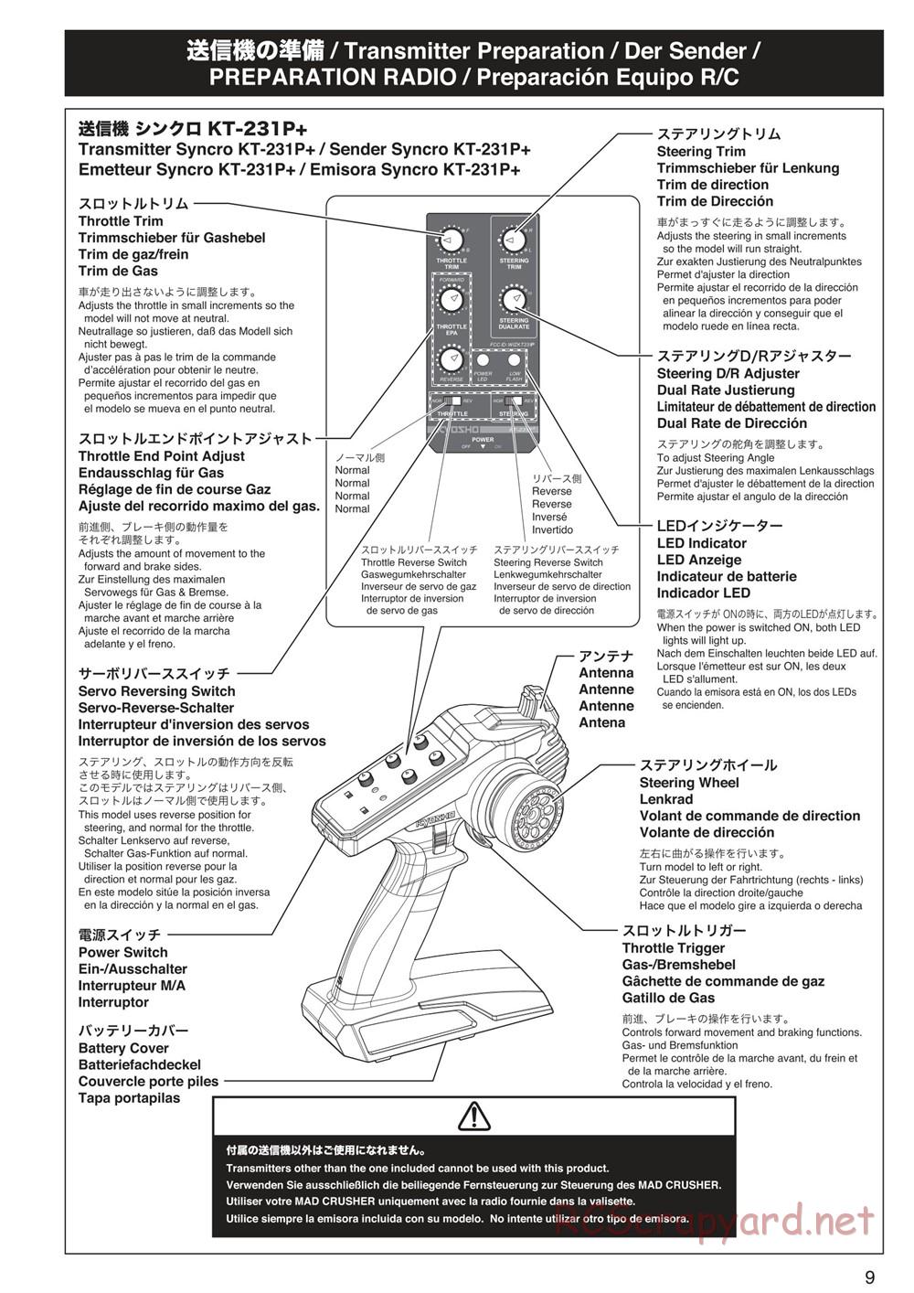 Kyosho - Mad Crusher - Manual - Page 9