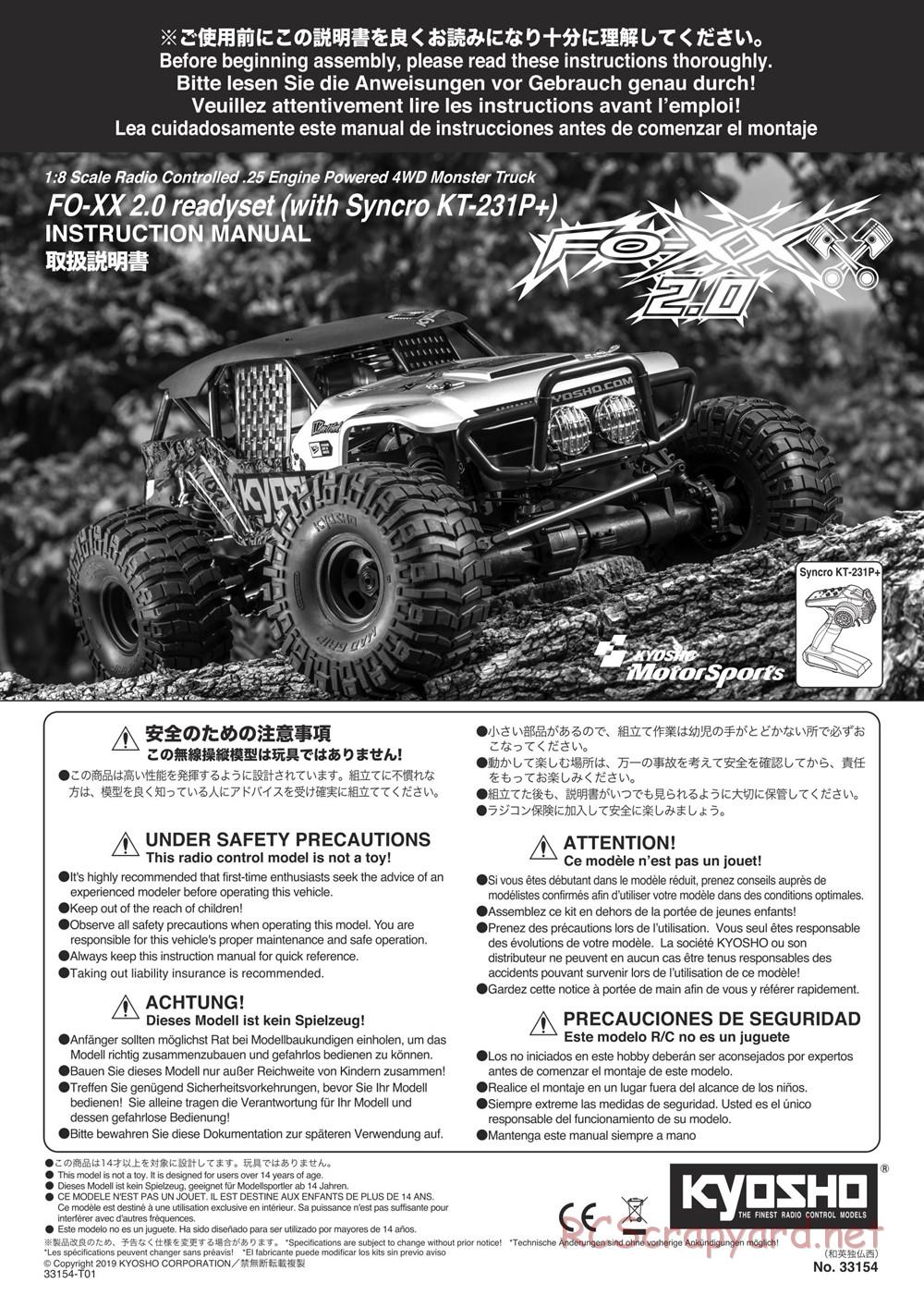 Kyosho - FO-XX 2.0 - Manual - Page 1