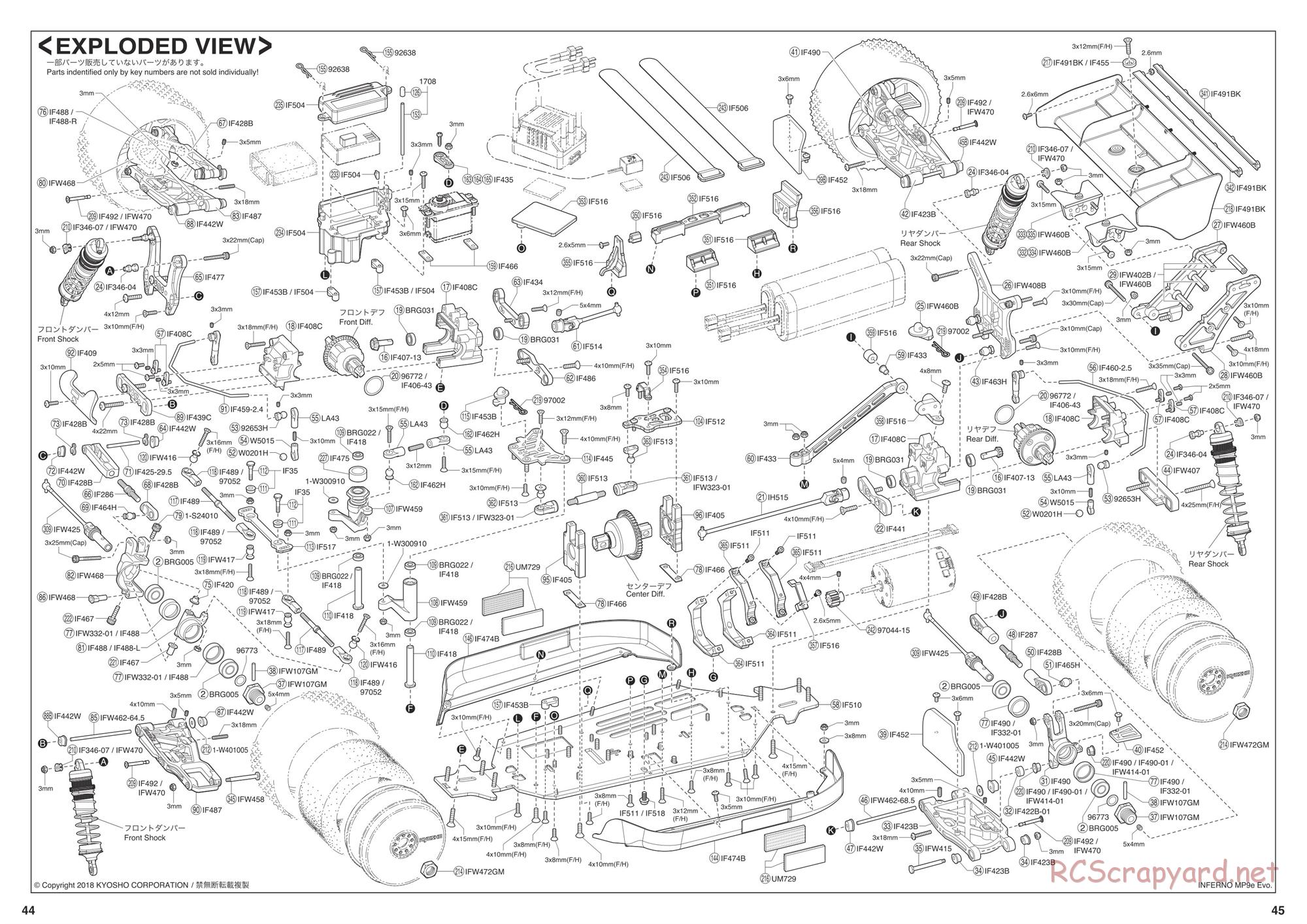 Kyosho - Inferno MP9e Evo - Exploded Views - Page 1