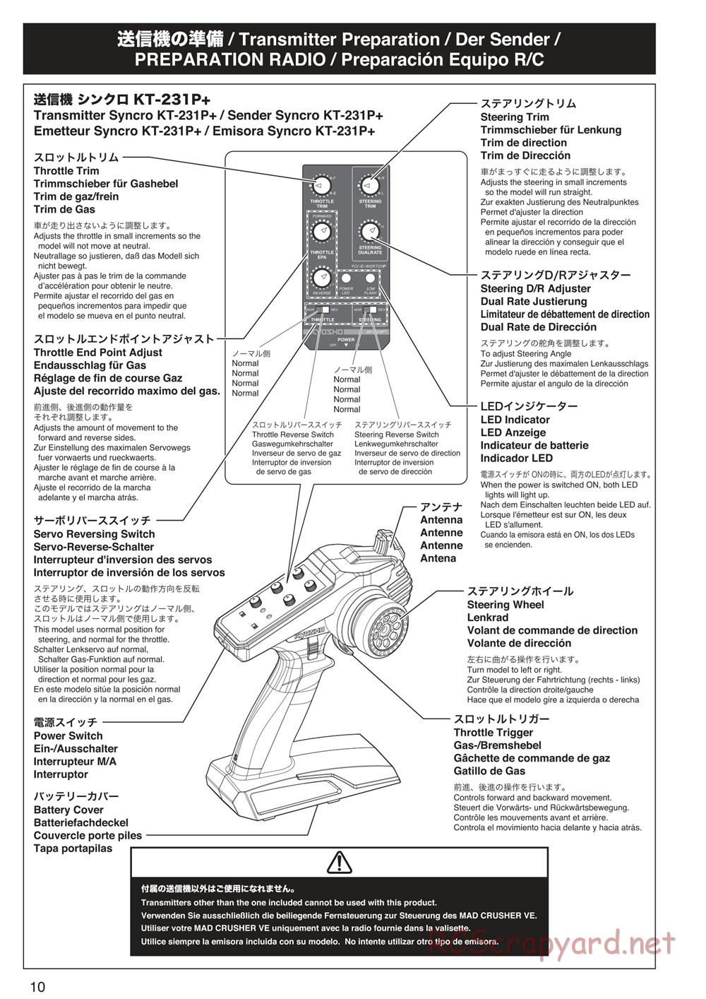 Kyosho - Mad Crusher VE - Manual - Page 10