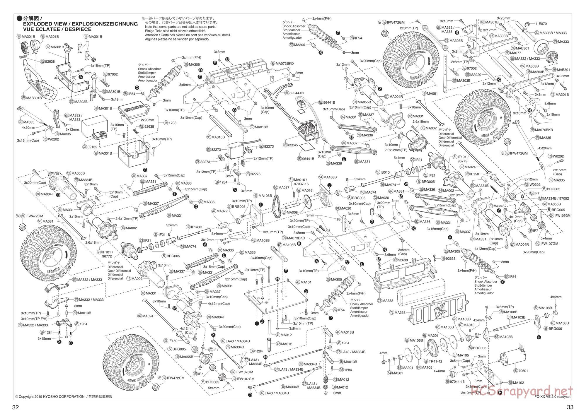 Kyosho - FO-XX VE 2.0 - Exploded Views - Page 1