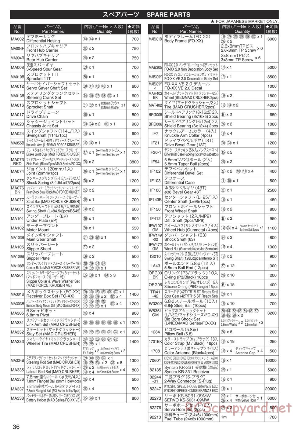 Kyosho - FO-XX VE 2.0 - Manual - Page 35
