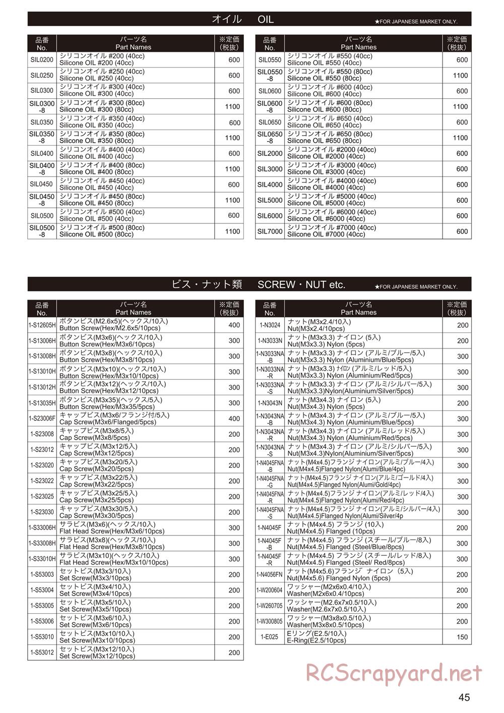 Kyosho - Ultima RB6 (2015) - Parts List - Page 6