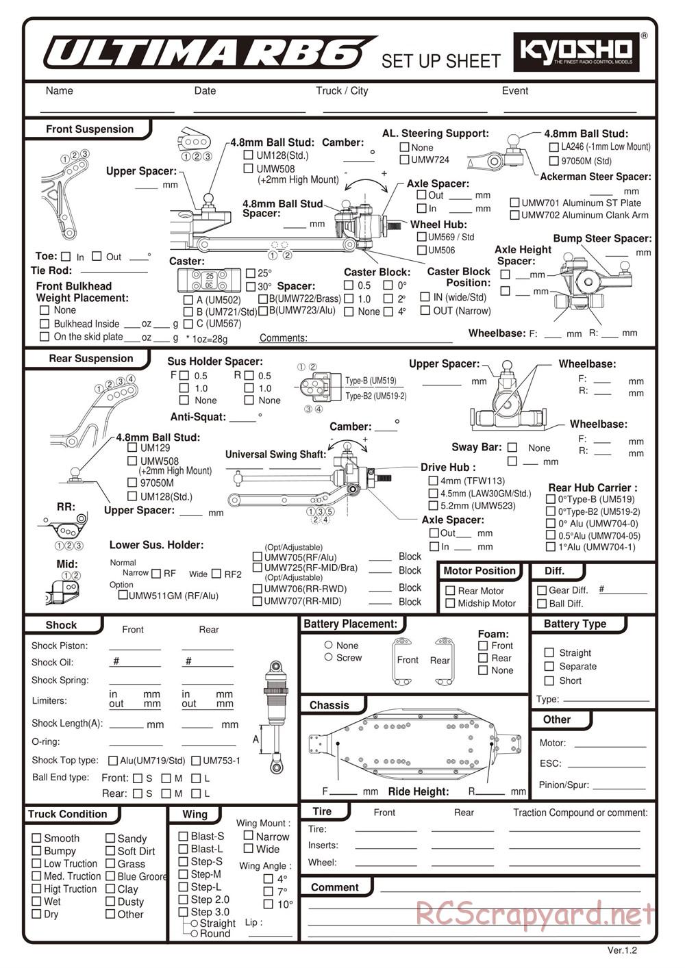 Kyosho - Ultima RB6 (2015) - Manual - Page 38