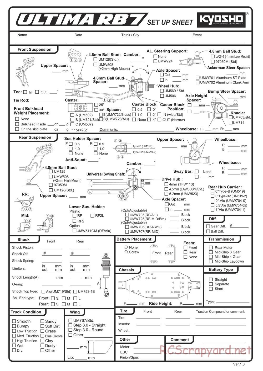 Kyosho - Ultima RB7 - Manual - Page 35