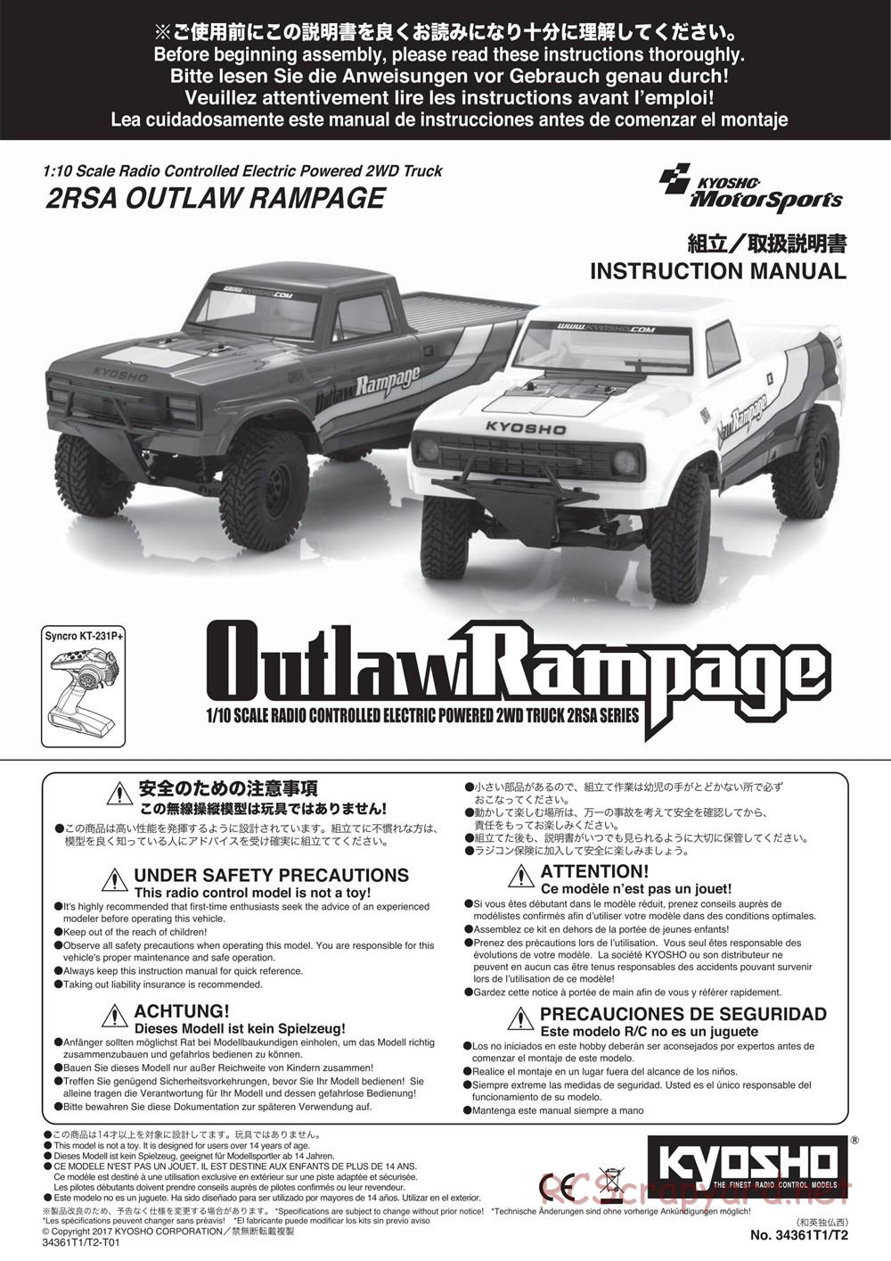 Kyosho - Outlaw Rampage - Manual - Page 1