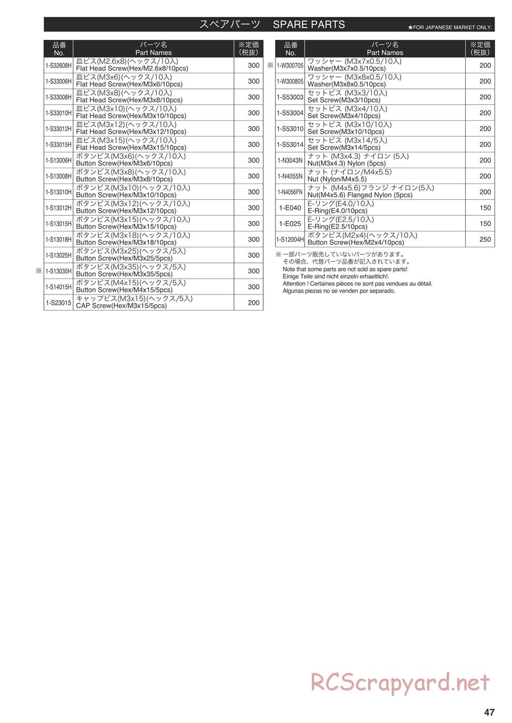 Kyosho - Outlaw Rampage Pro - Parts List - Page 2