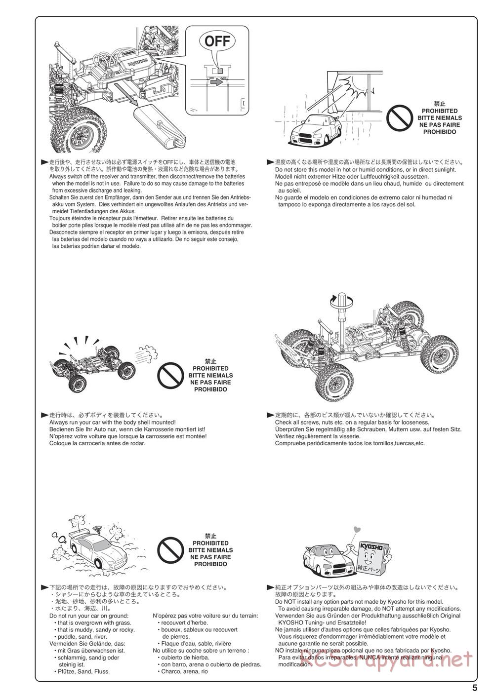 Kyosho - Outlaw Rampage Pro - Manual - Page 5