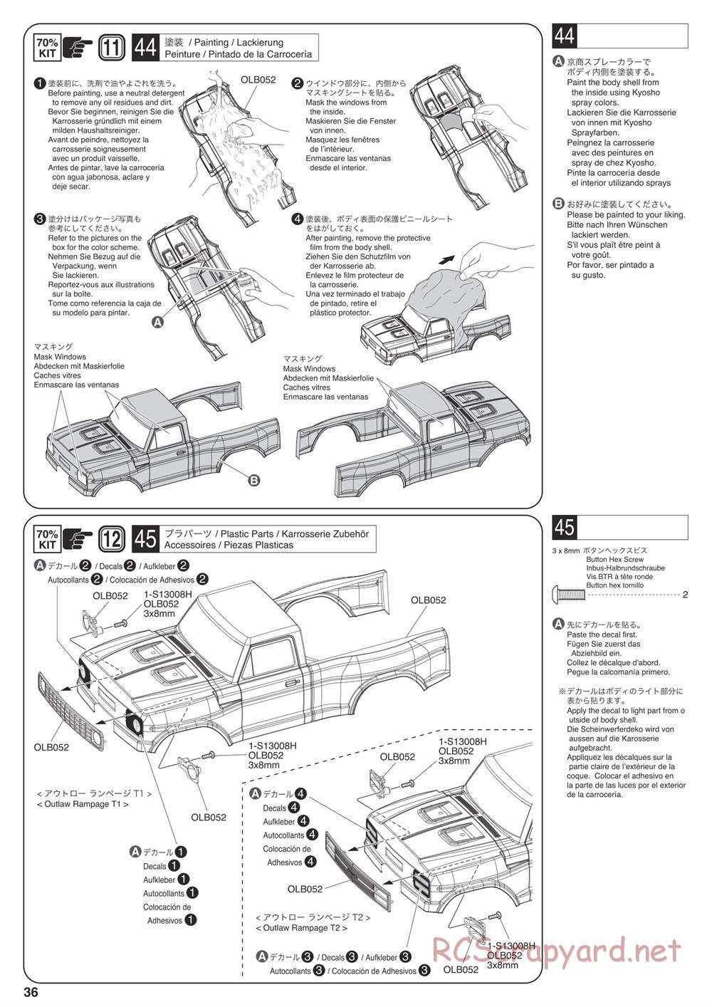 Kyosho - Outlaw Rampage Pro - Manual - Page 36