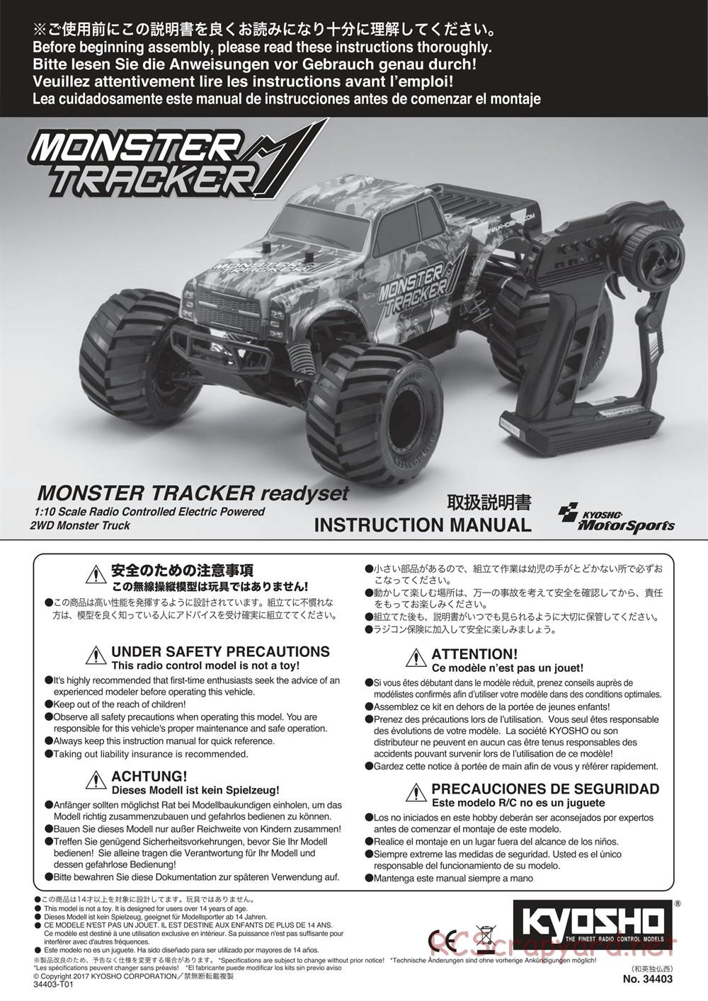 Kyosho - Monster Tracker EP - Manual - Page 1