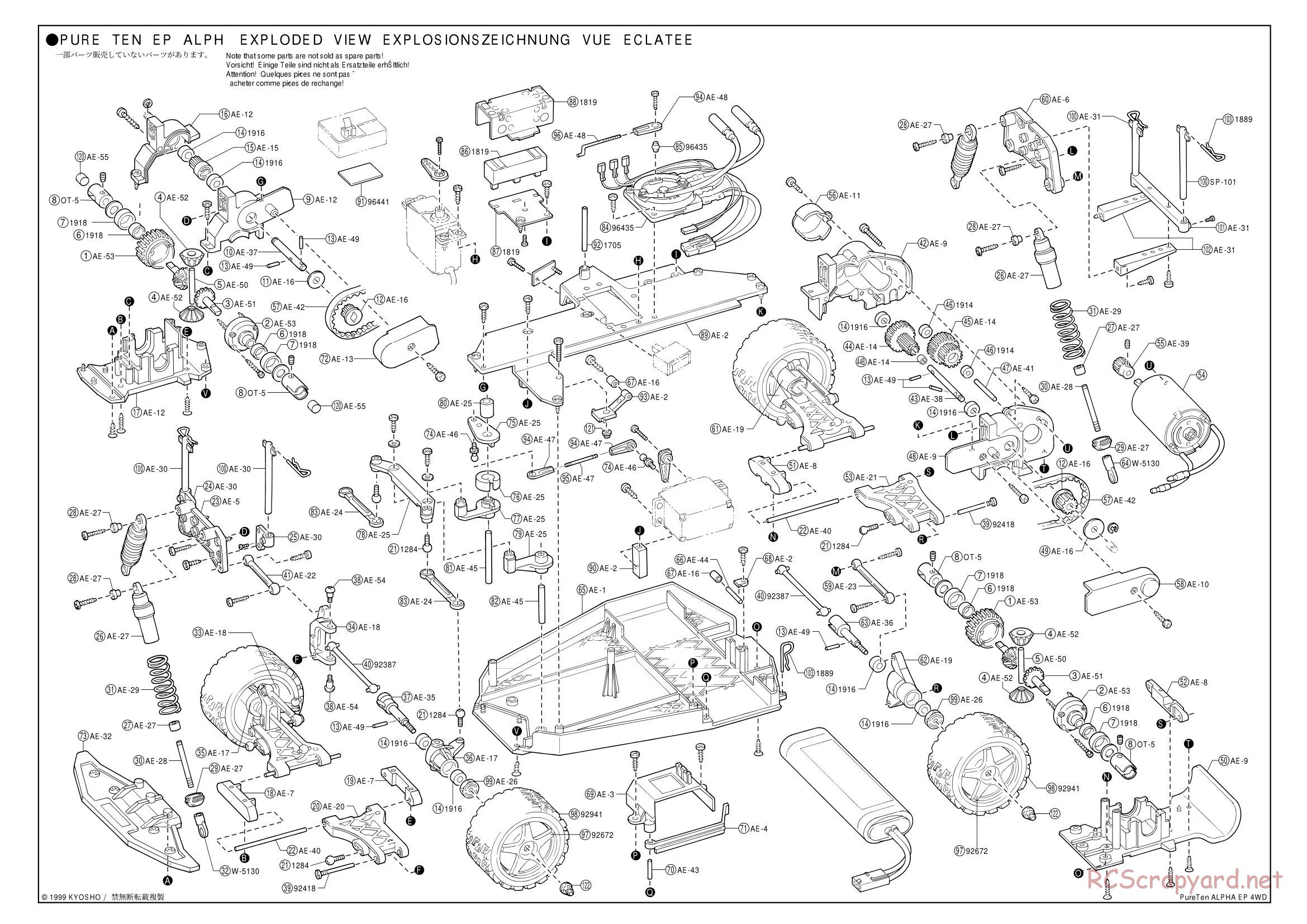 Kyosho - PureTen EP Alpha - Exploded Views - Page 1