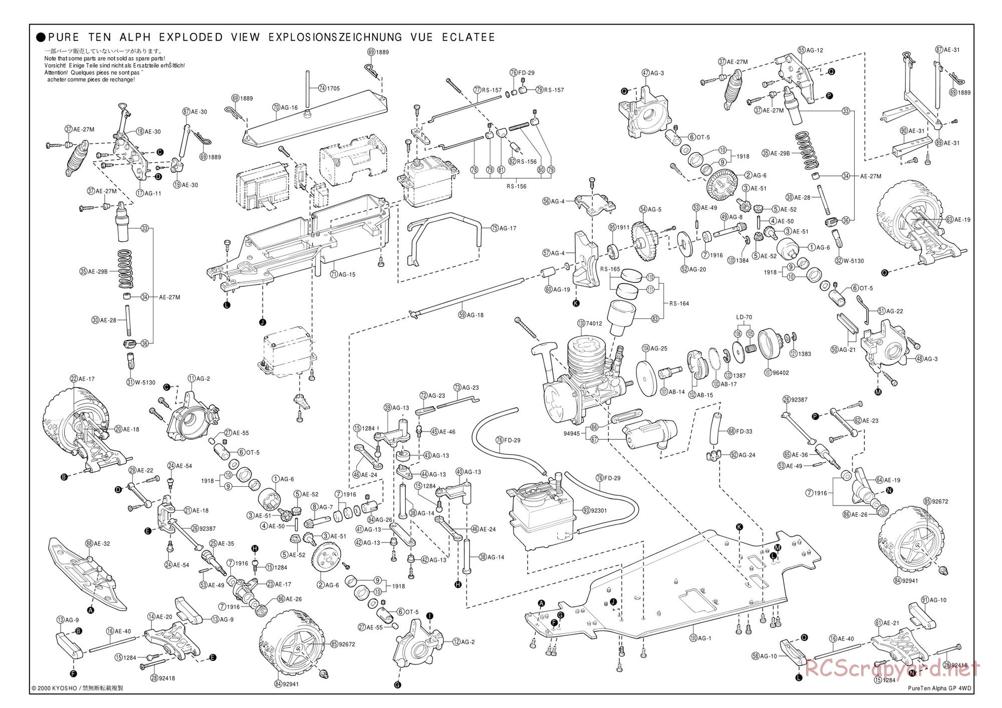 Kyosho - PureTen GP Alpha - Exploded Views - Page 1