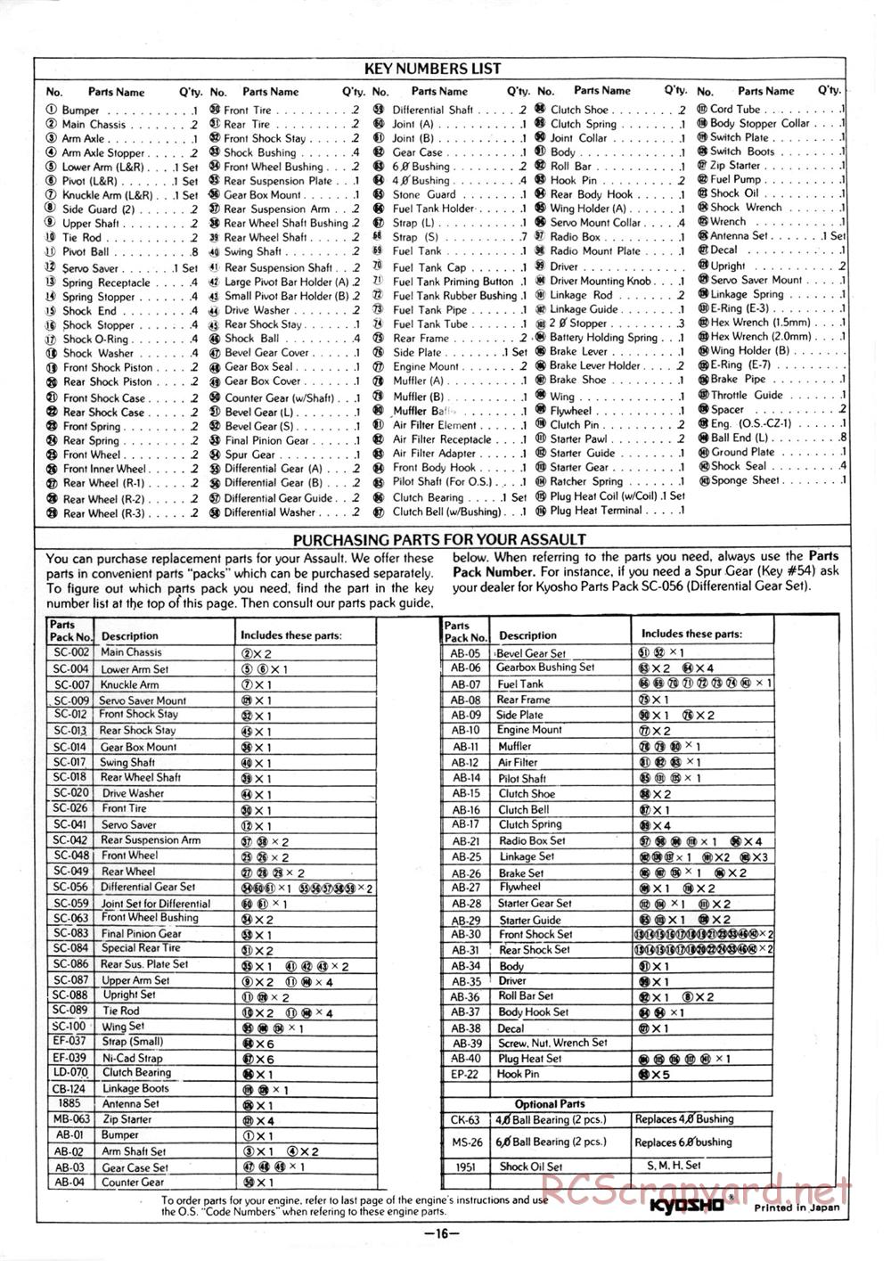 Kyosho - Assault - Manual - Page 16