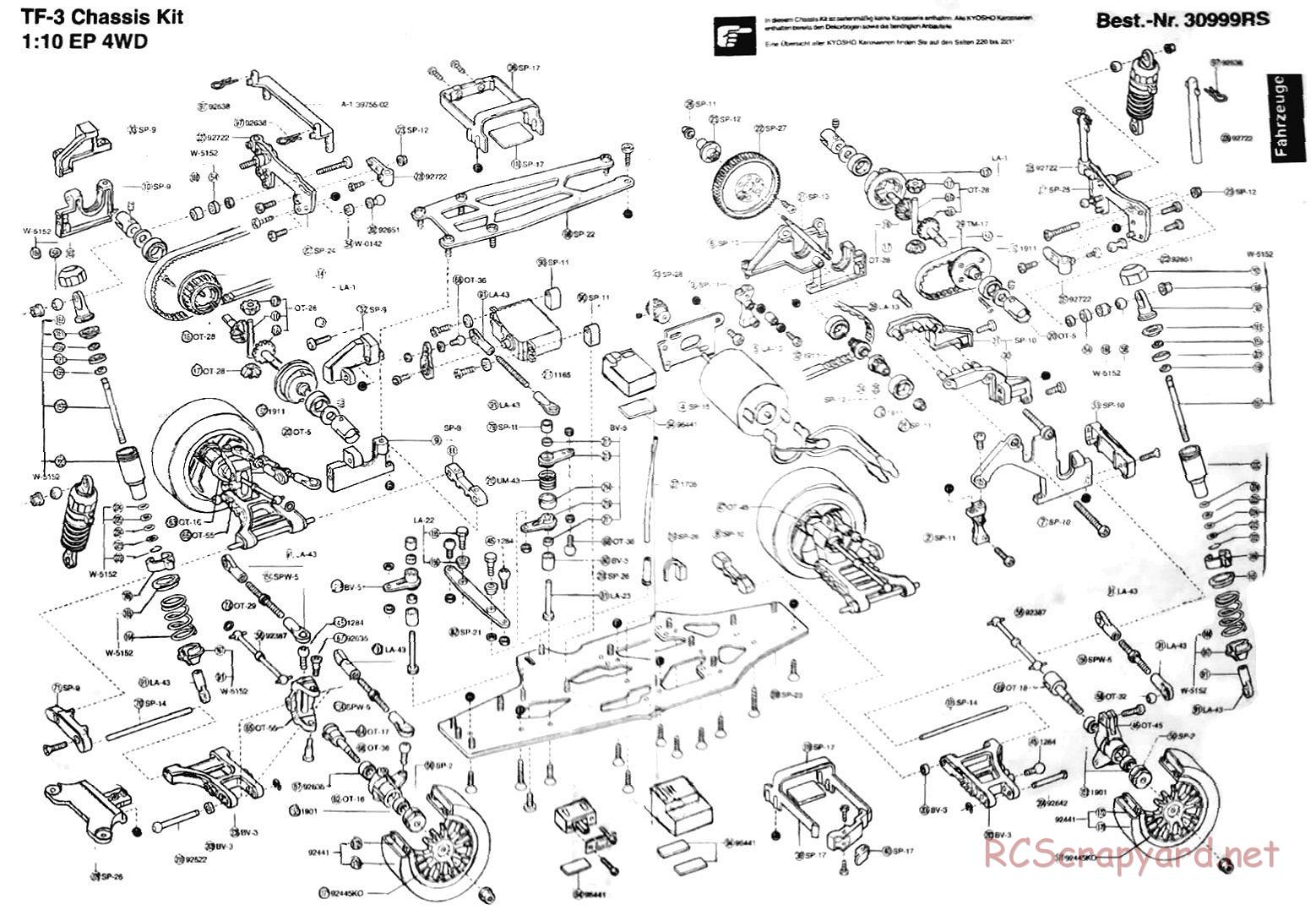 Kyosho - PureTen EP Spider TF-3 - 30852 - Exploded Views - Page 1